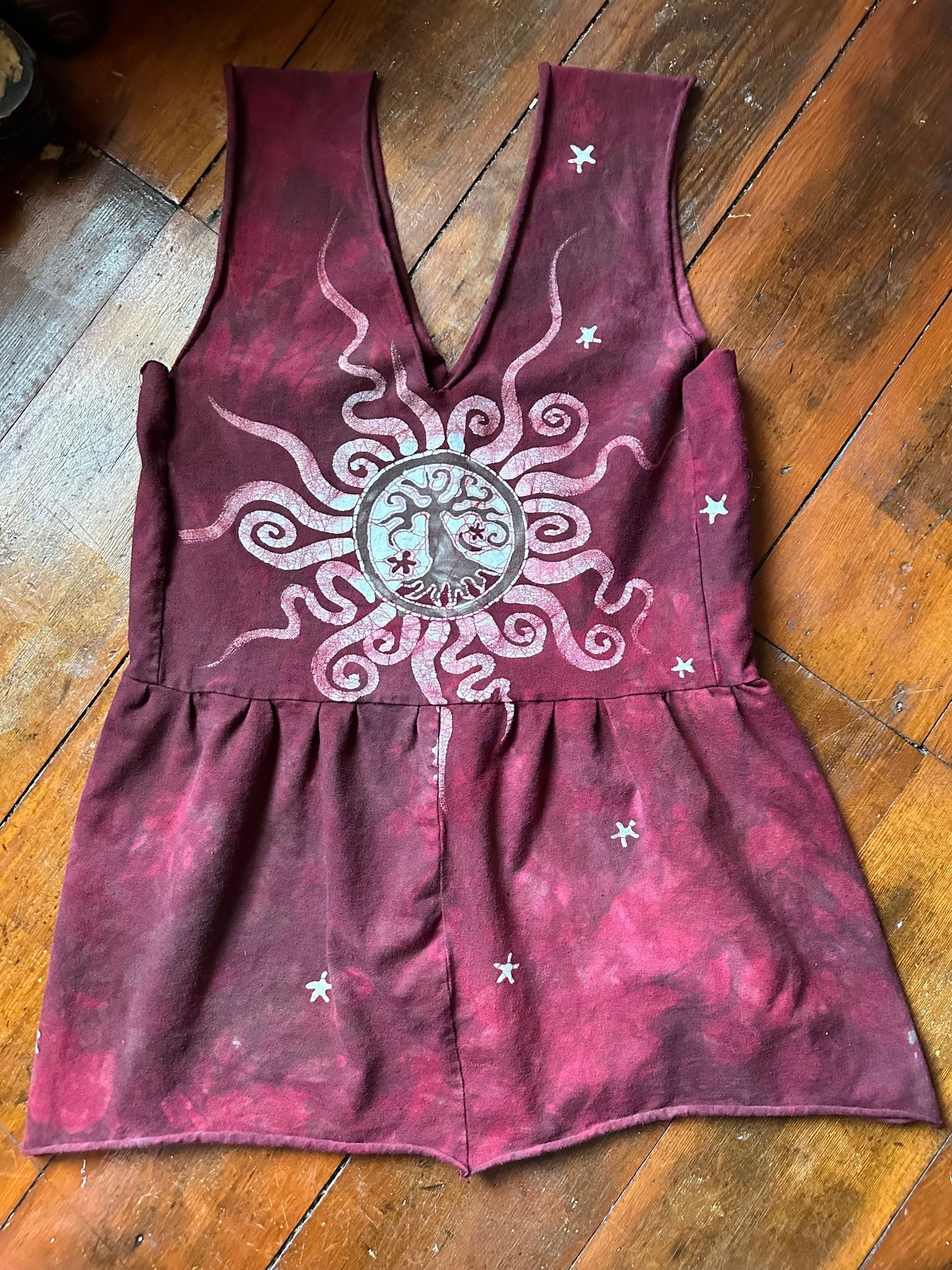 Redwood Hiker Organic Cotton Handmade Batik Tunic Tee Batik Dresses Batikwalla One size