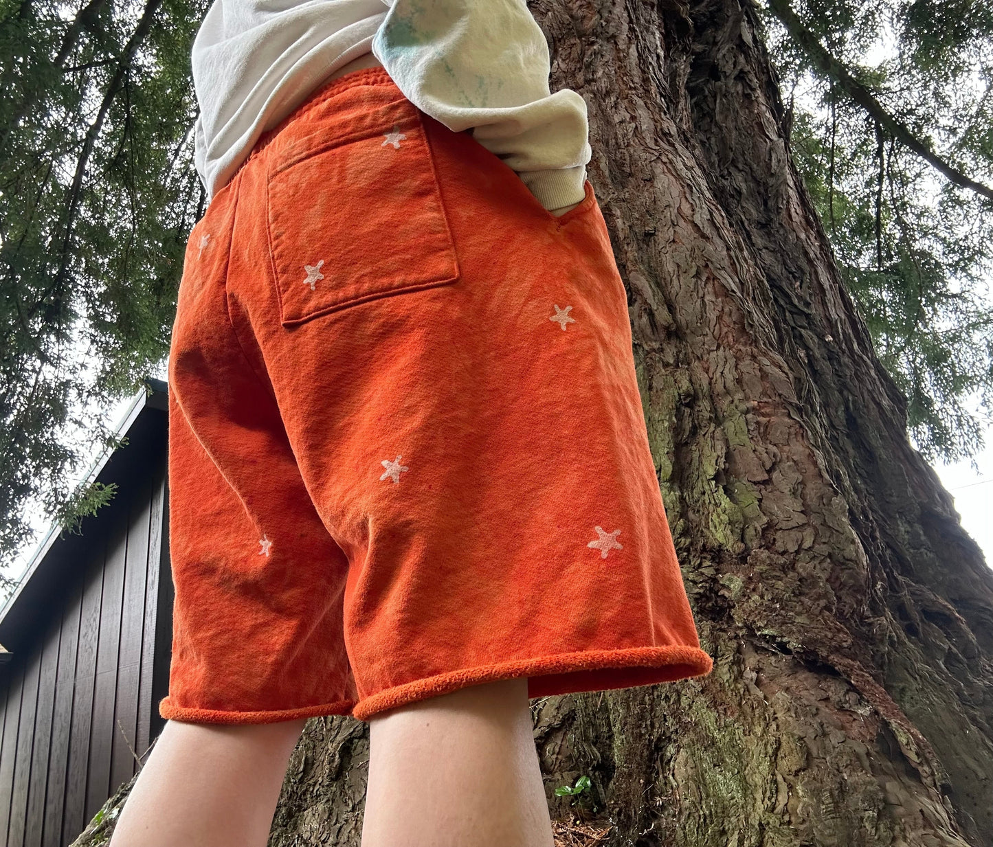 Comfy Cozy Galaxy Shorts - Sunset Orange shorts Batikwalla by Victoria