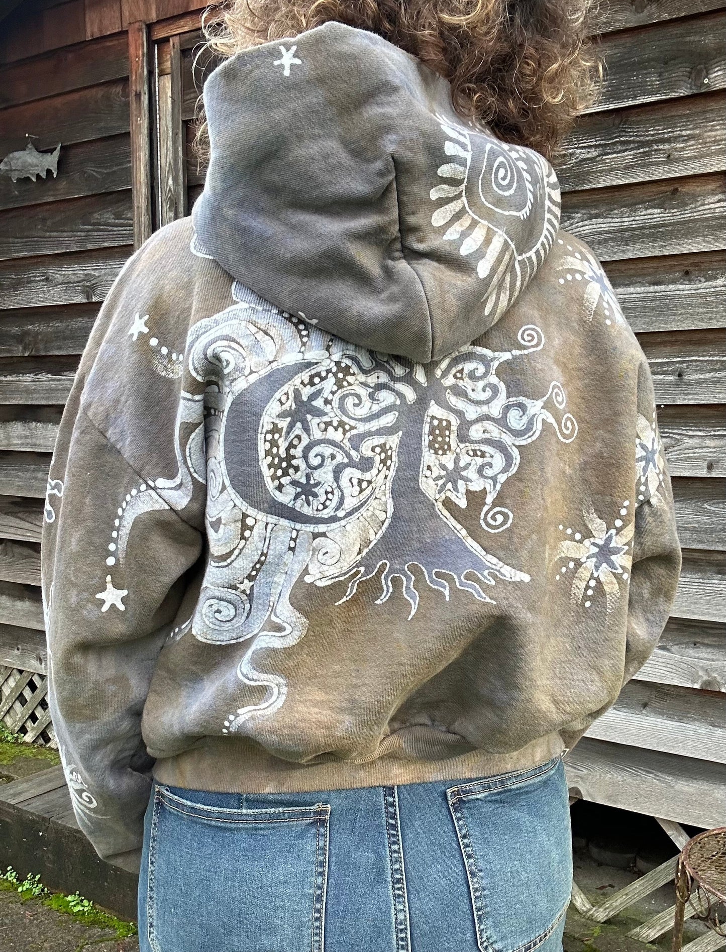 Sandstone Sun Handmade Batik Hoodie hoodie batikwalla