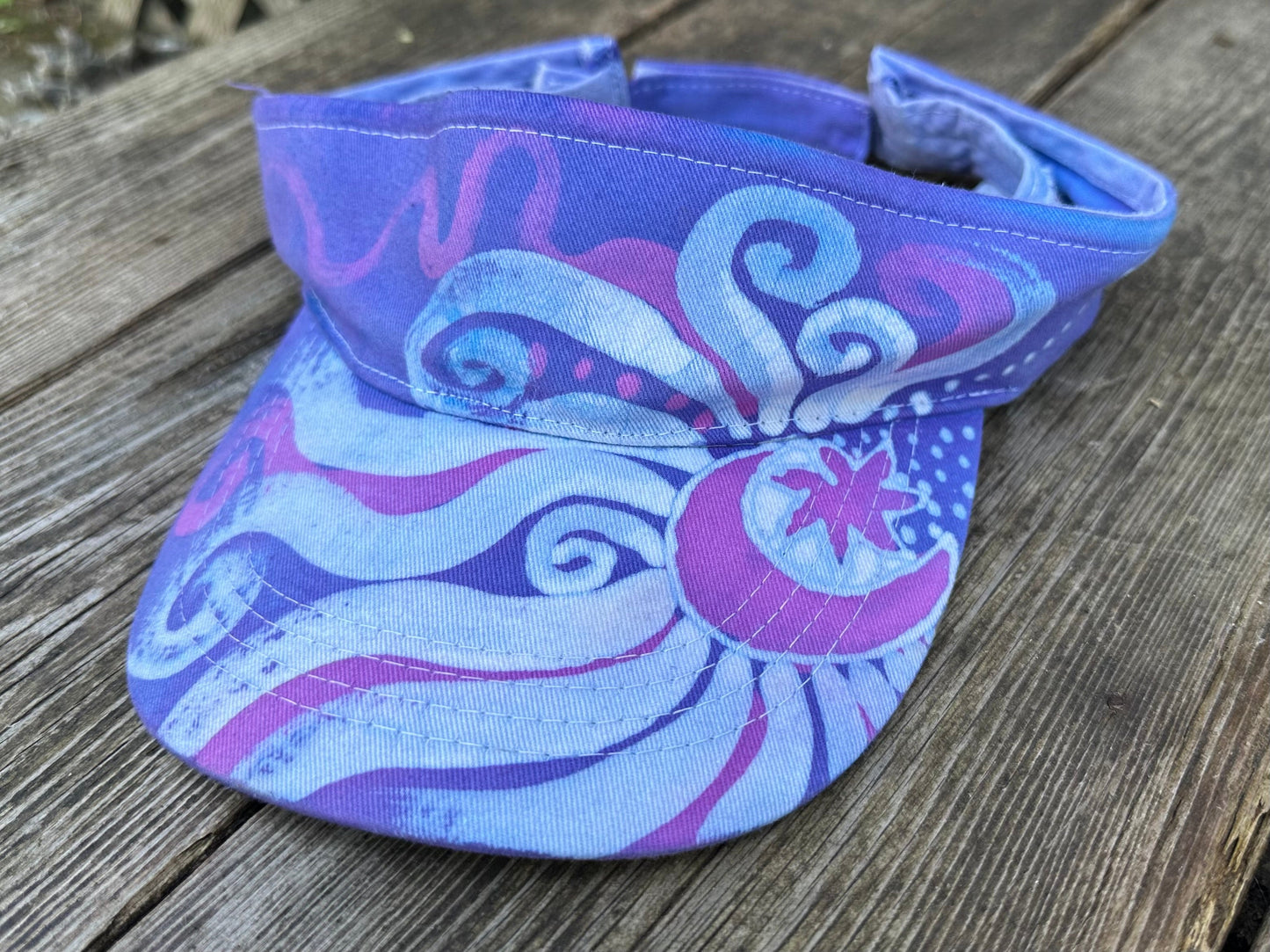 Periwinkle Moon and Stars Sun Visor visor batikwalla