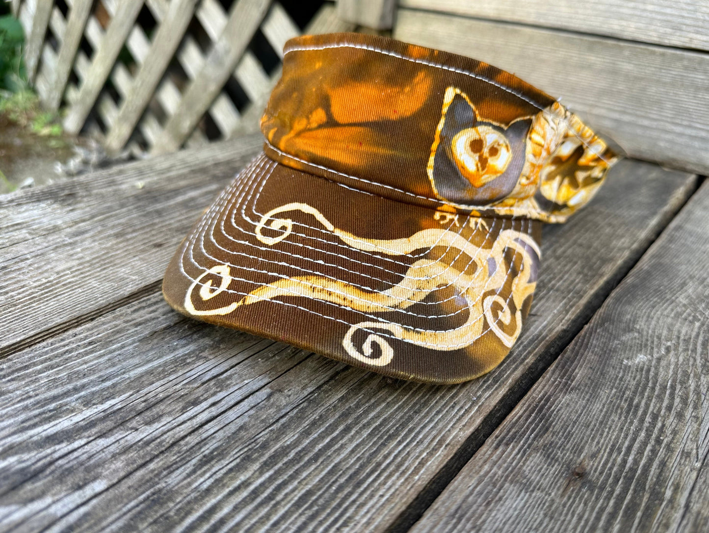Owl in a Tree Golden Sun Visor visor batikwalla