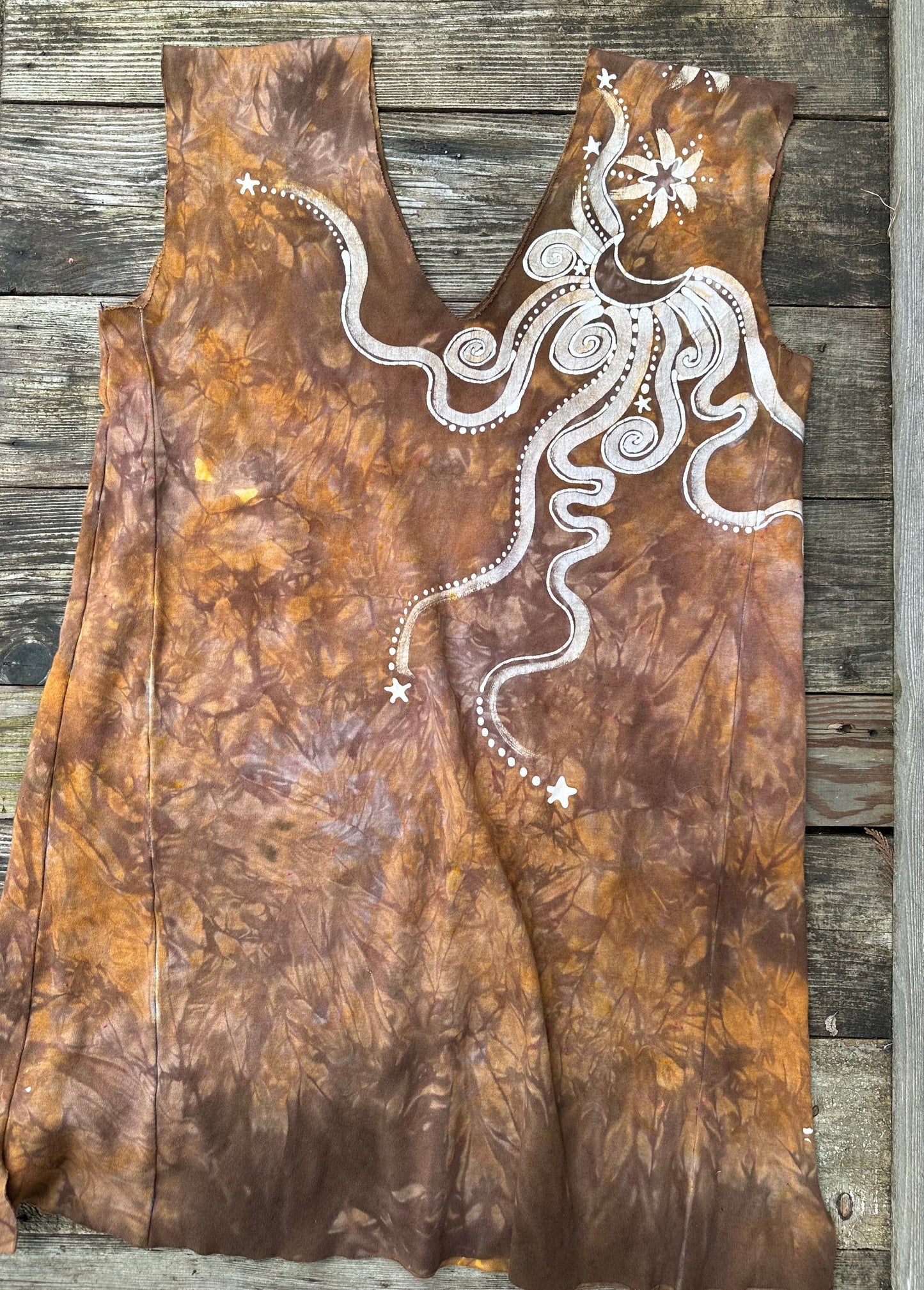 Sands Beach Organic Cotton Batik Dress Tunic Top - size Large Batik Dresses Batikwalla