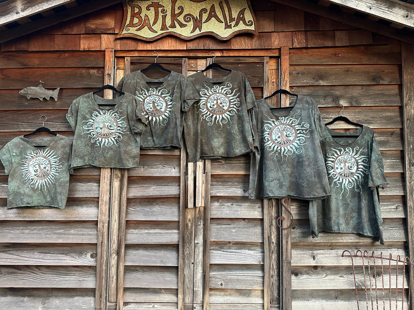 Cedar Forest Tree O Life Cotton Cropped Batik Tee Shirts & Tops Batikwalla by Victoria