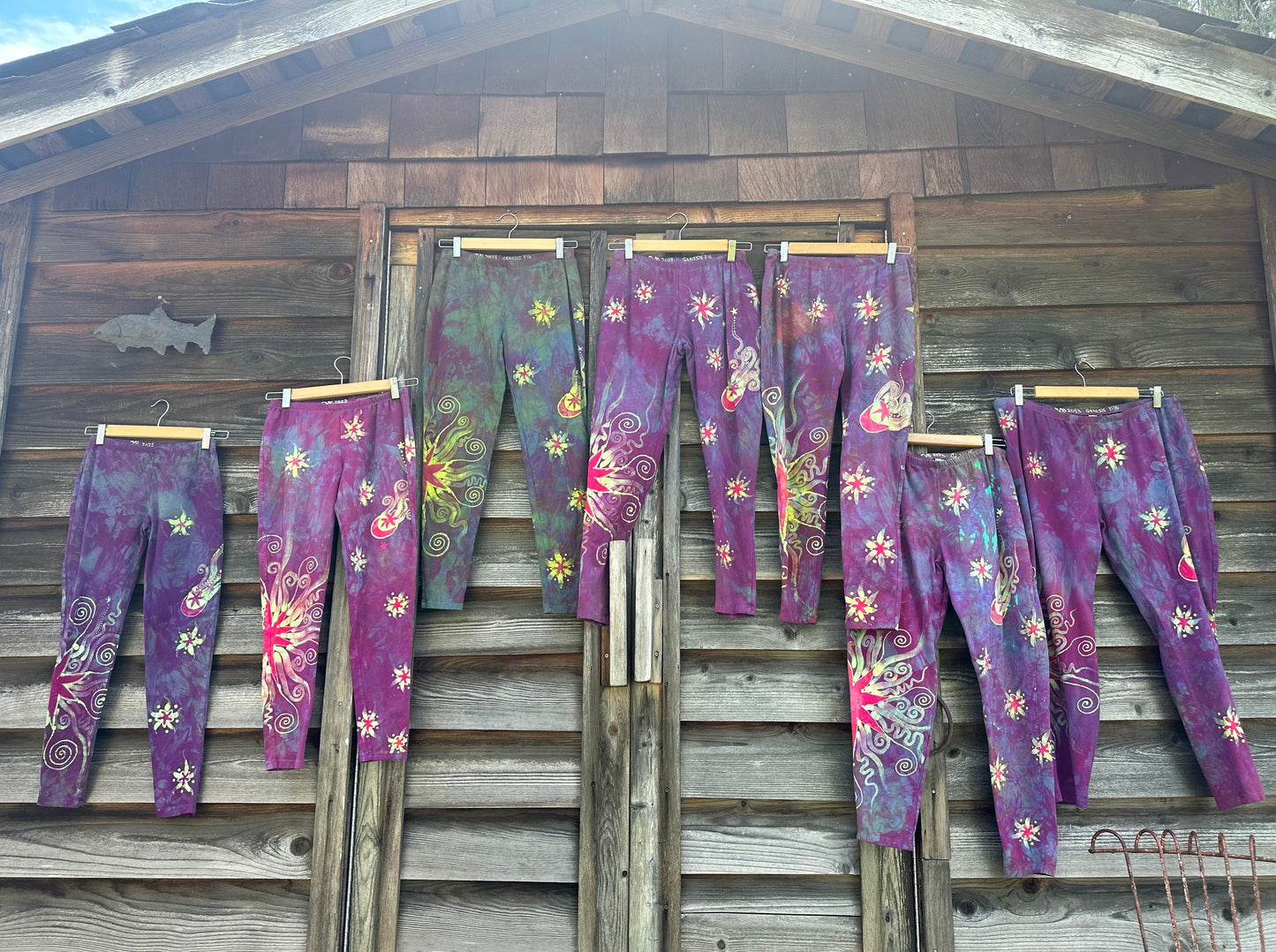 Sunrise Sunset Moon and Stars Batik Leggings leggings batikwalla