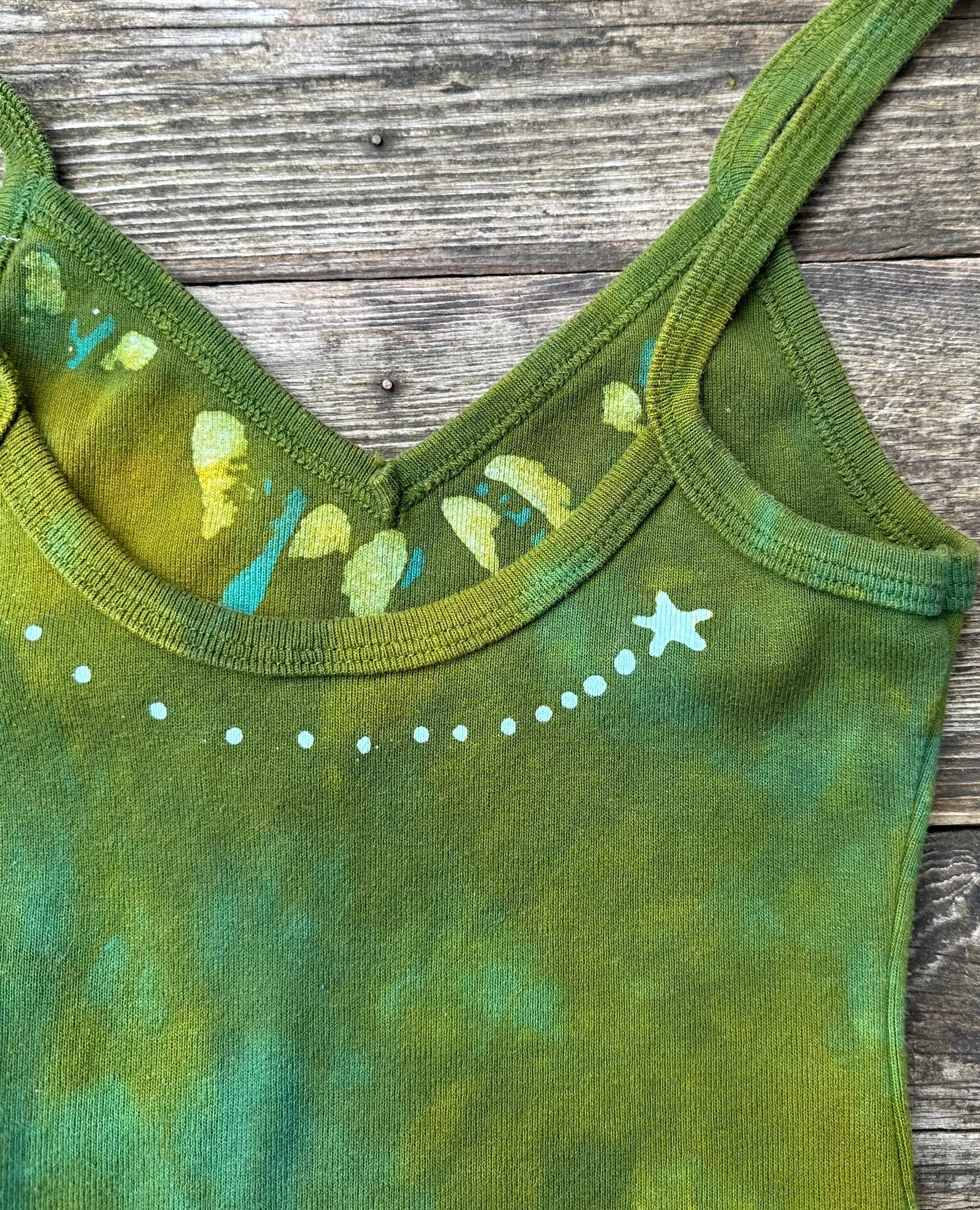 Green Meadow Dancer Batik Long Tank Tunic Dress Tops batikwalla