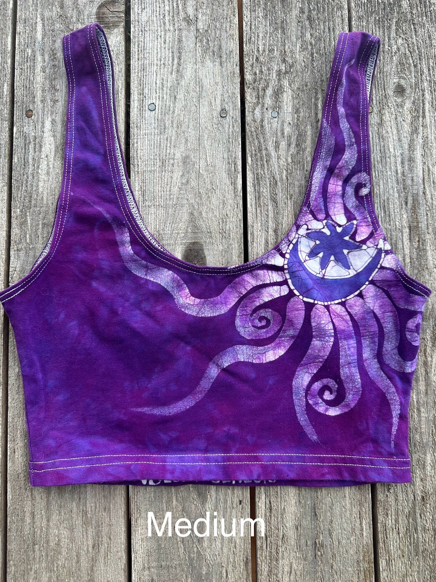 Magenta Moon and Stars Sports Bra Tops batikwalla Medium