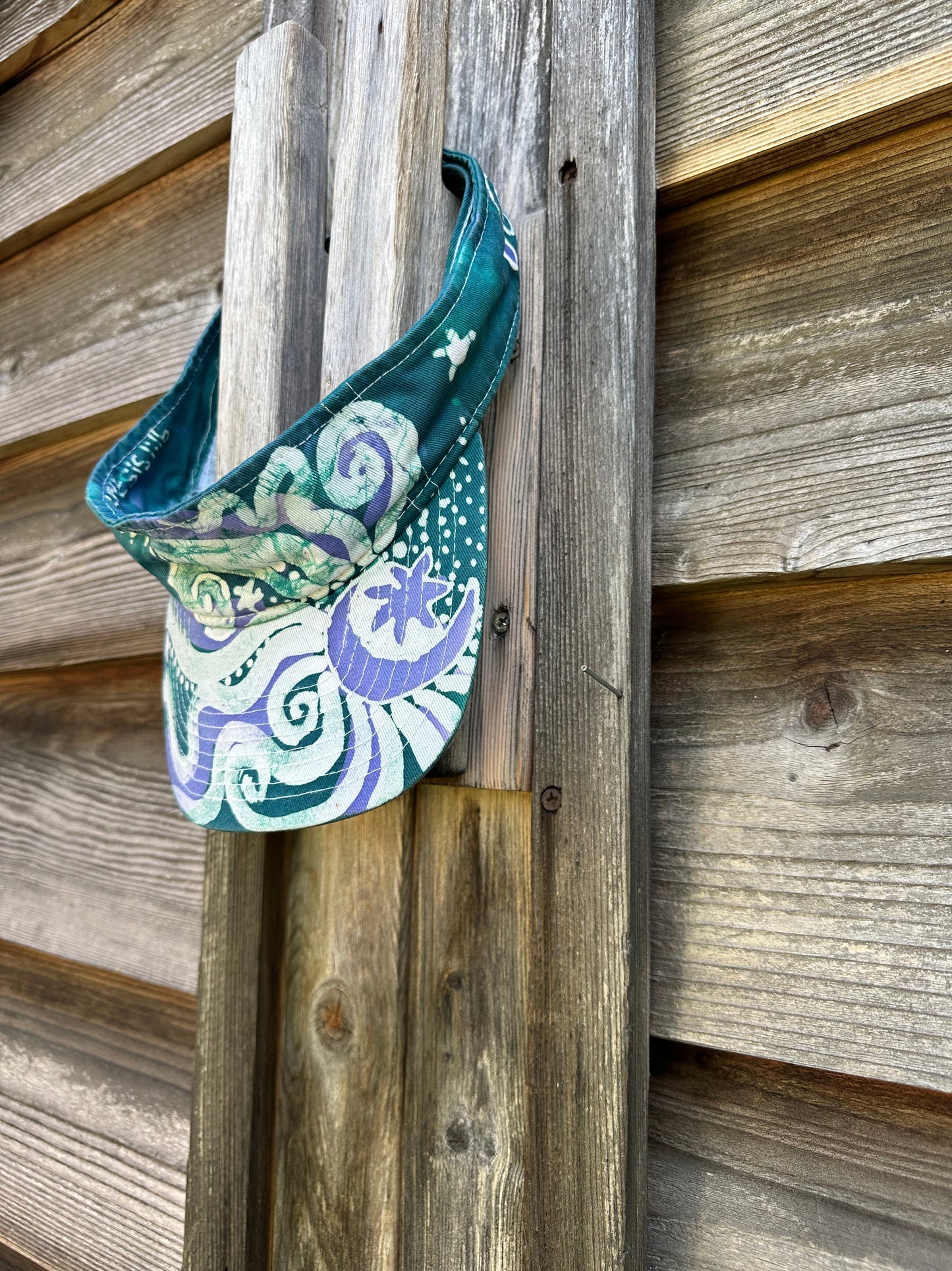 Aqua Moon and Stars Sun Visor visor batikwalla