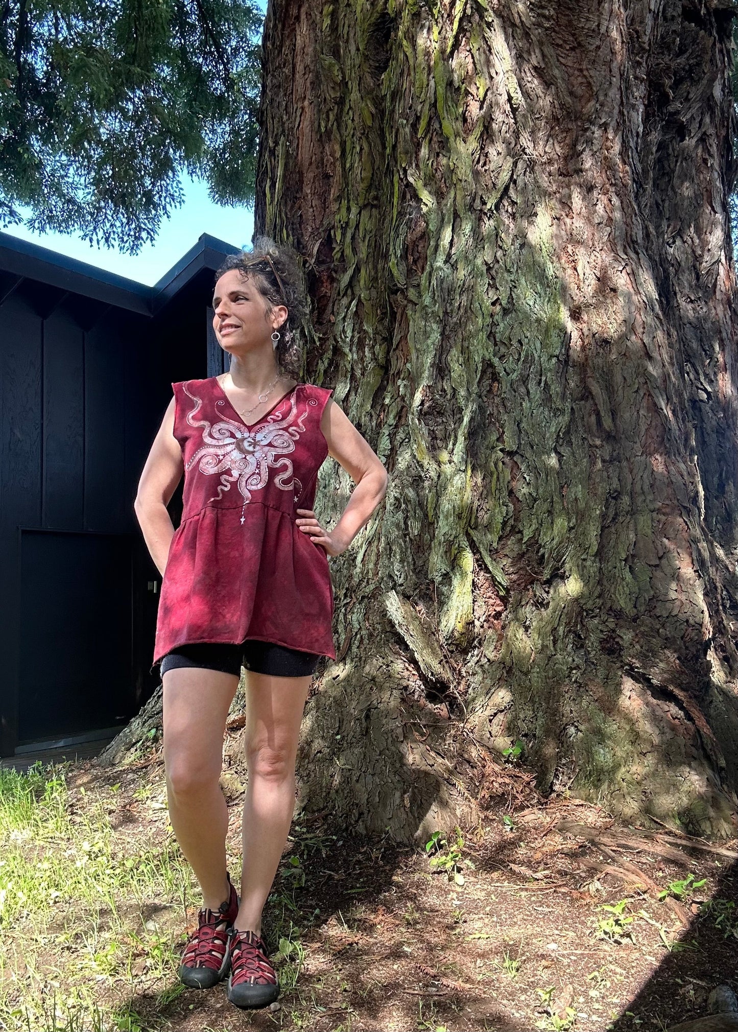 Redwood Hiker Organic Cotton Handmade Batik Tunic Tee Batik Dresses Batikwalla