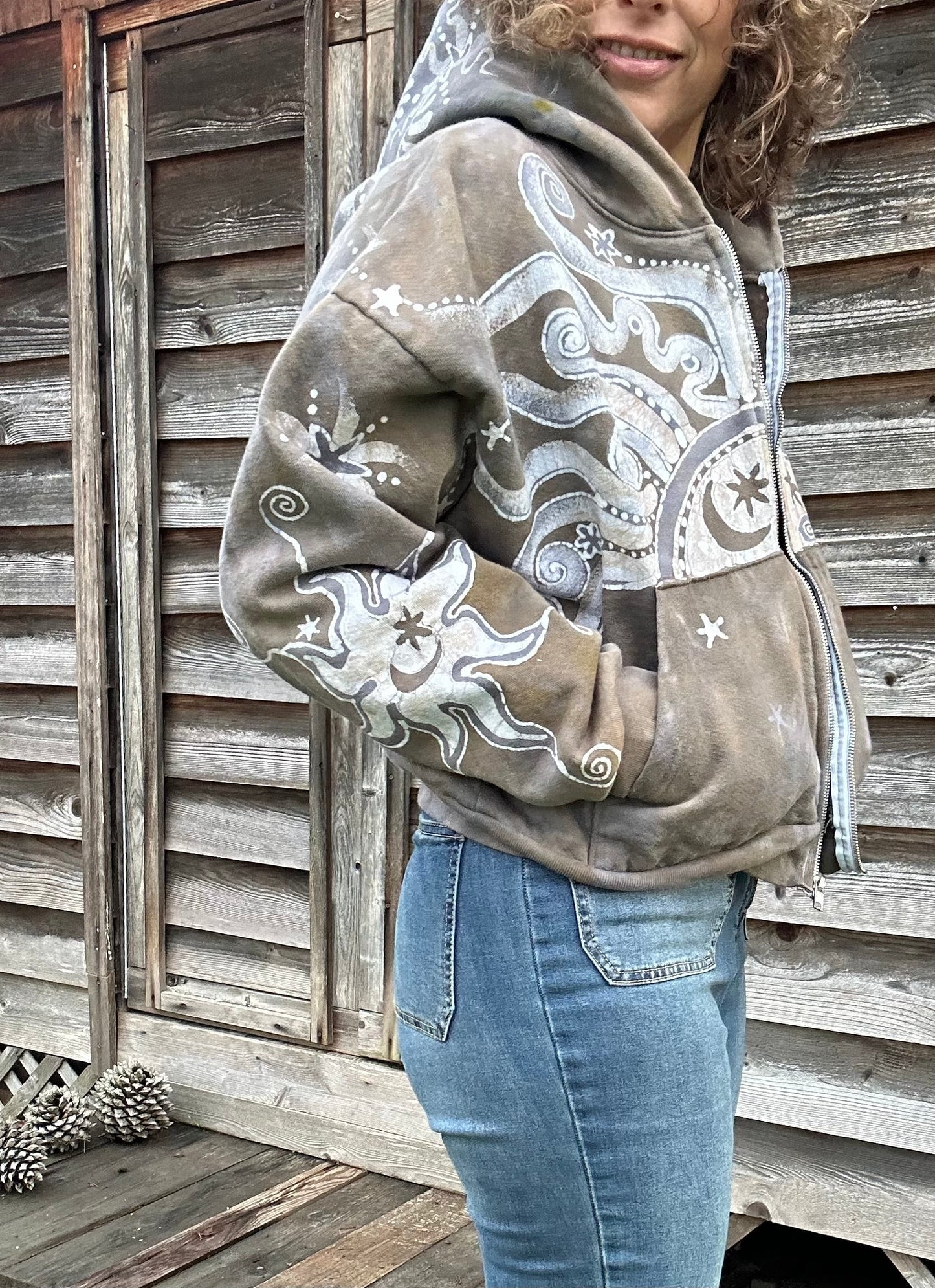 Sandstone Sun Handmade Batik Hoodie hoodie batikwalla