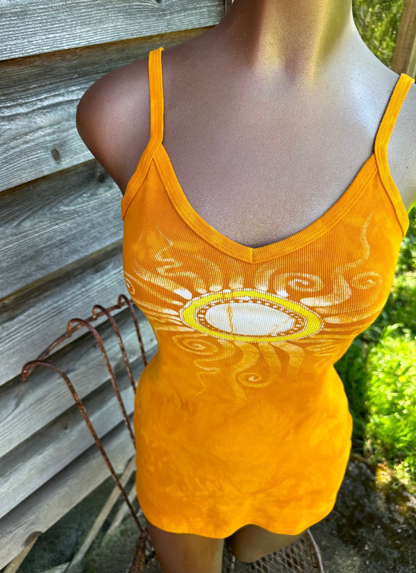 Sunshine Daydream Batik Long Tank Tunic Dress Tops batikwalla Large