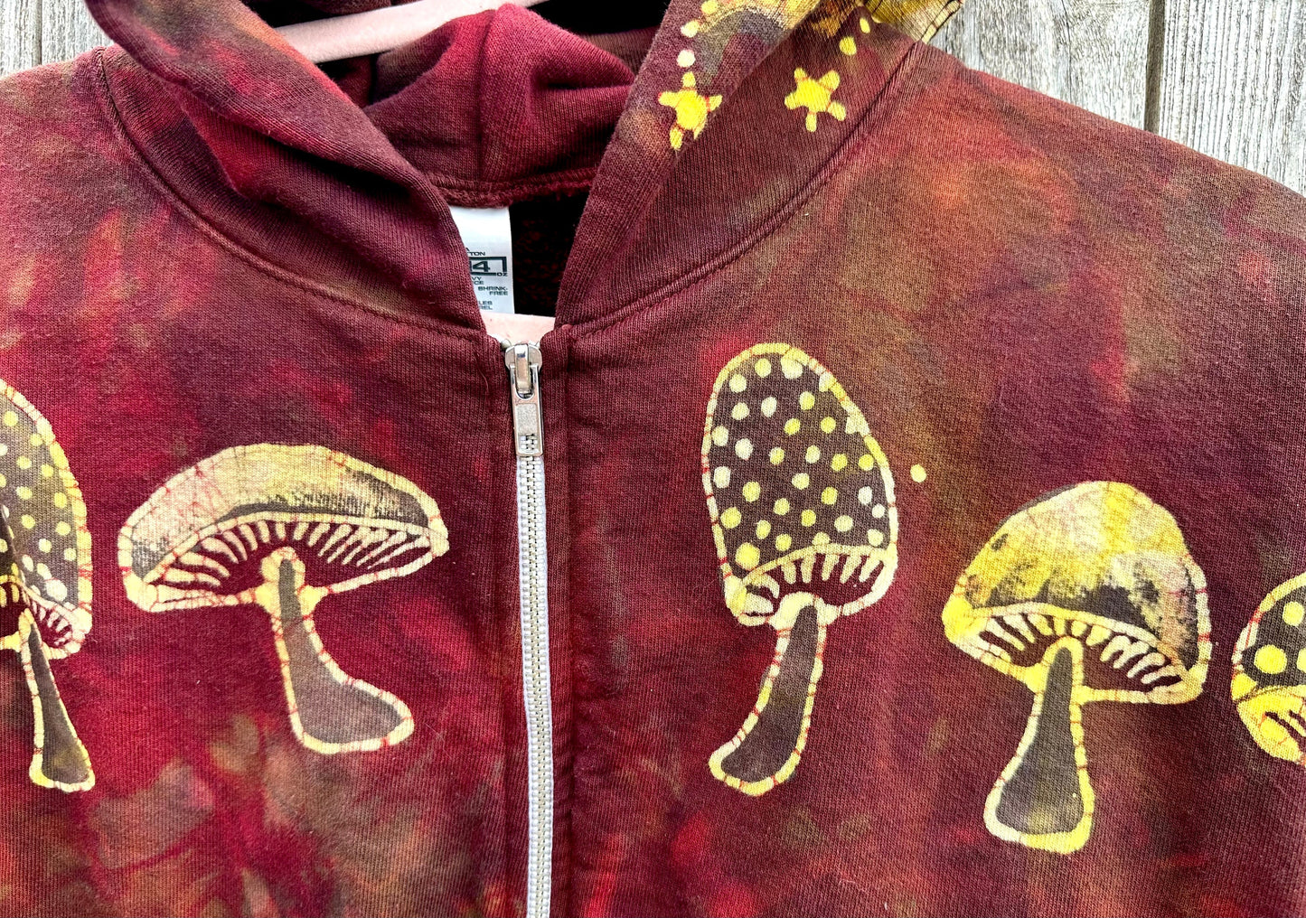 Mushroom Hunter Batik Hoodie - Fire Red hoodie batikwalla