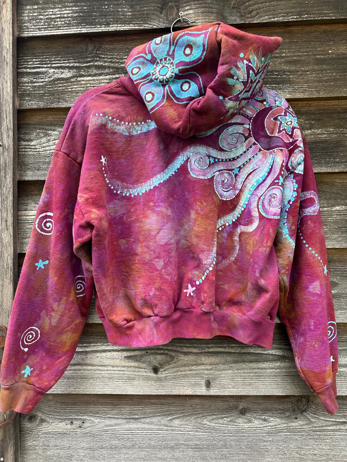 Pacific Sunset Lotus Flower Handmade Batik Hoodie hoodie batikwalla