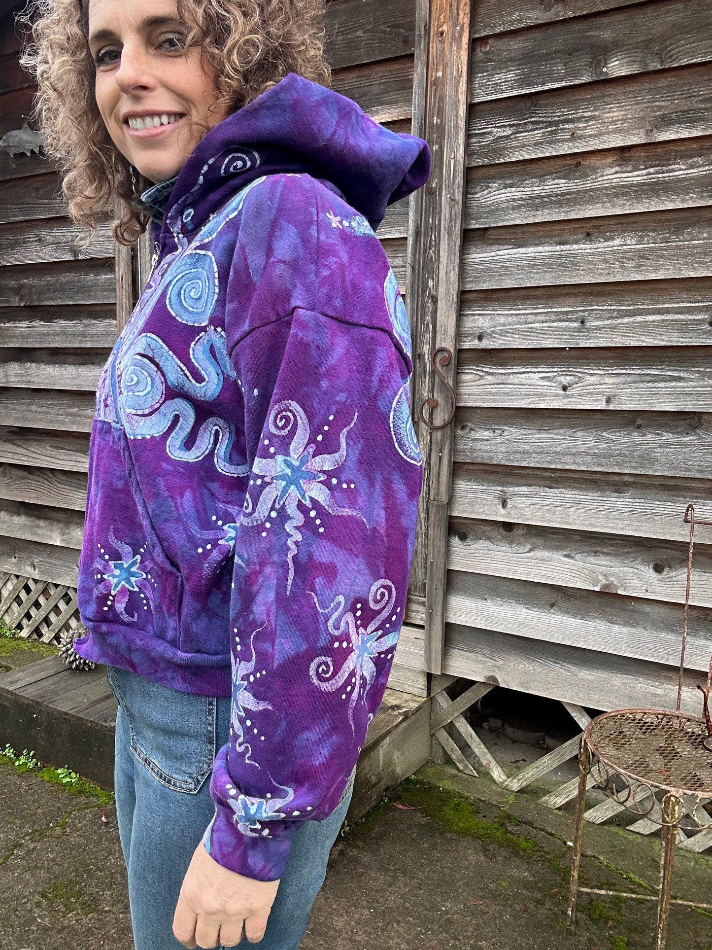 Morning Glory Sunrise Handmade Batik Hoodie hoodie batikwalla