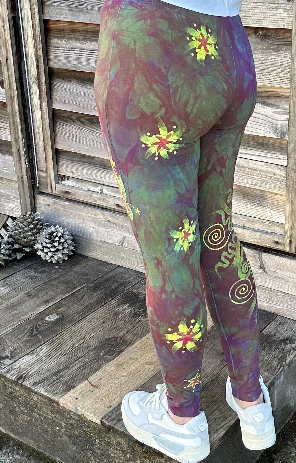 Sunrise Sunset Moon and Stars Batik Leggings leggings batikwalla