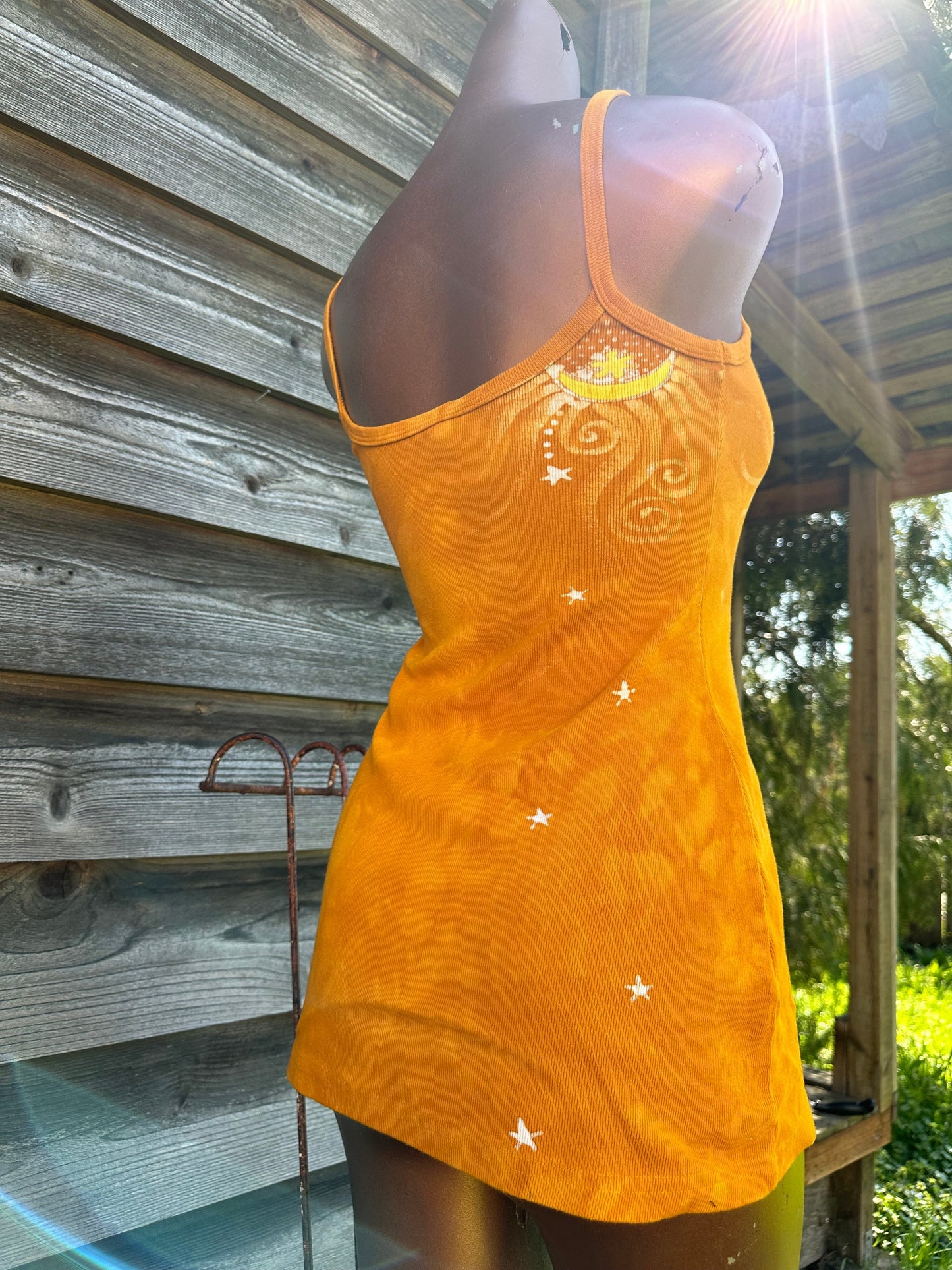 Sunshine Daydream Batik Long Tank Tunic Dress Tops batikwalla