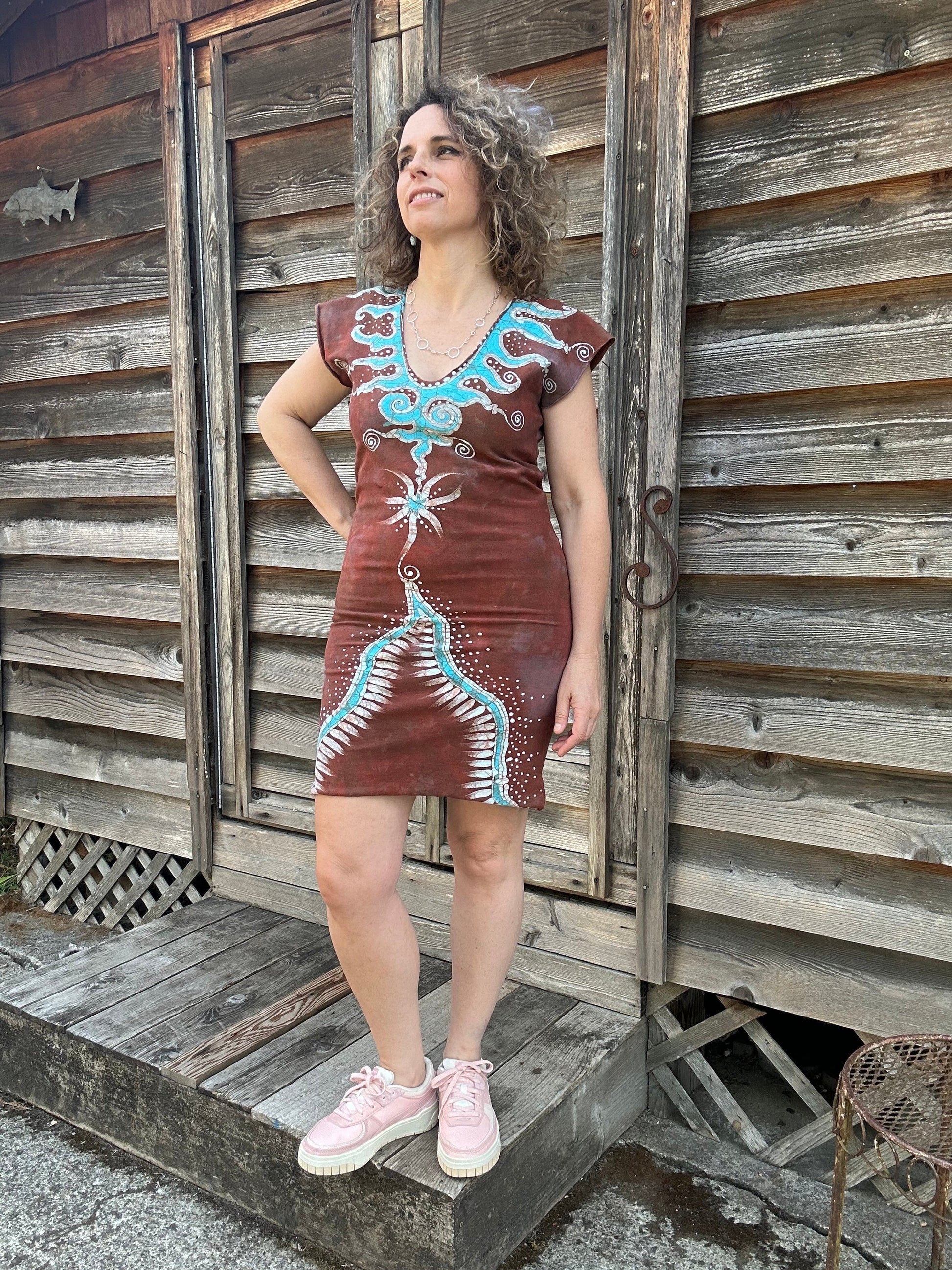 Red Cosmic Tribal Batik Tube Dress Batik Dresses Batikwalla