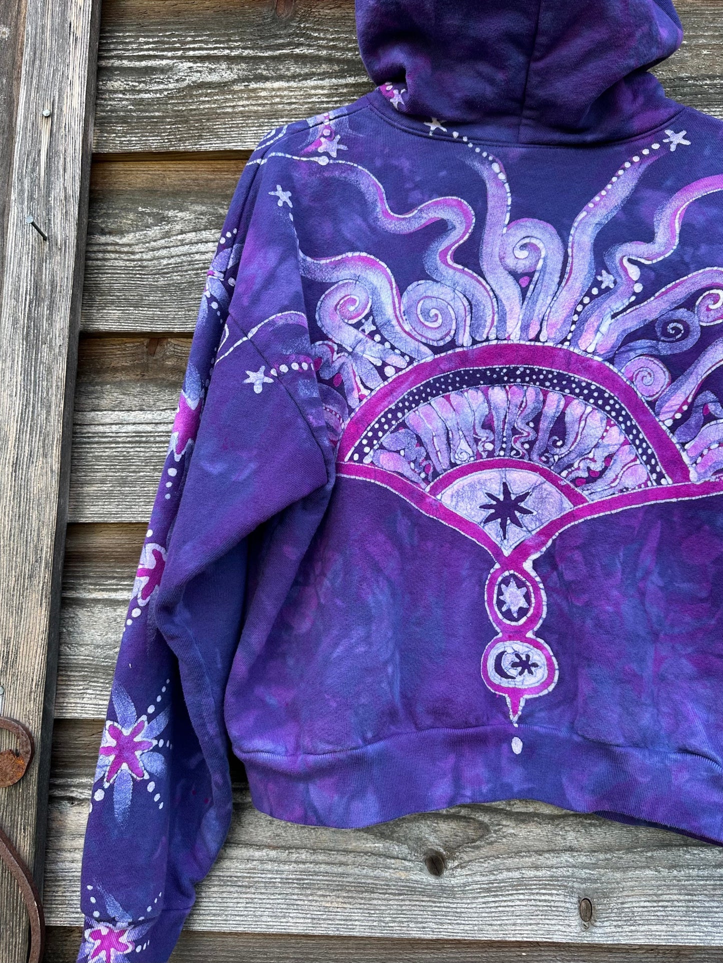 Pink Rising Stars Handmade Batik Hoodie hoodie batikwalla