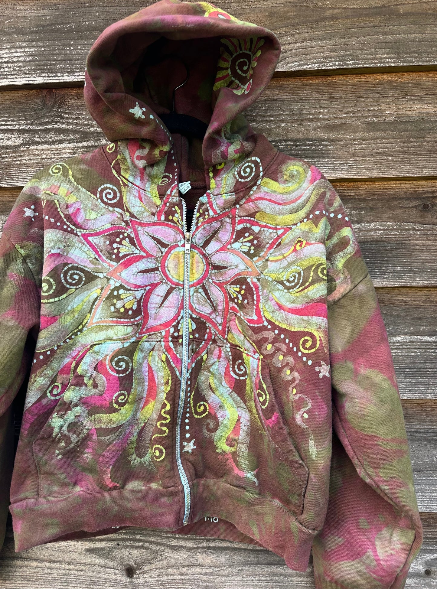 Lotus Flower Handmade Batik Hoodie hoodie batikwalla