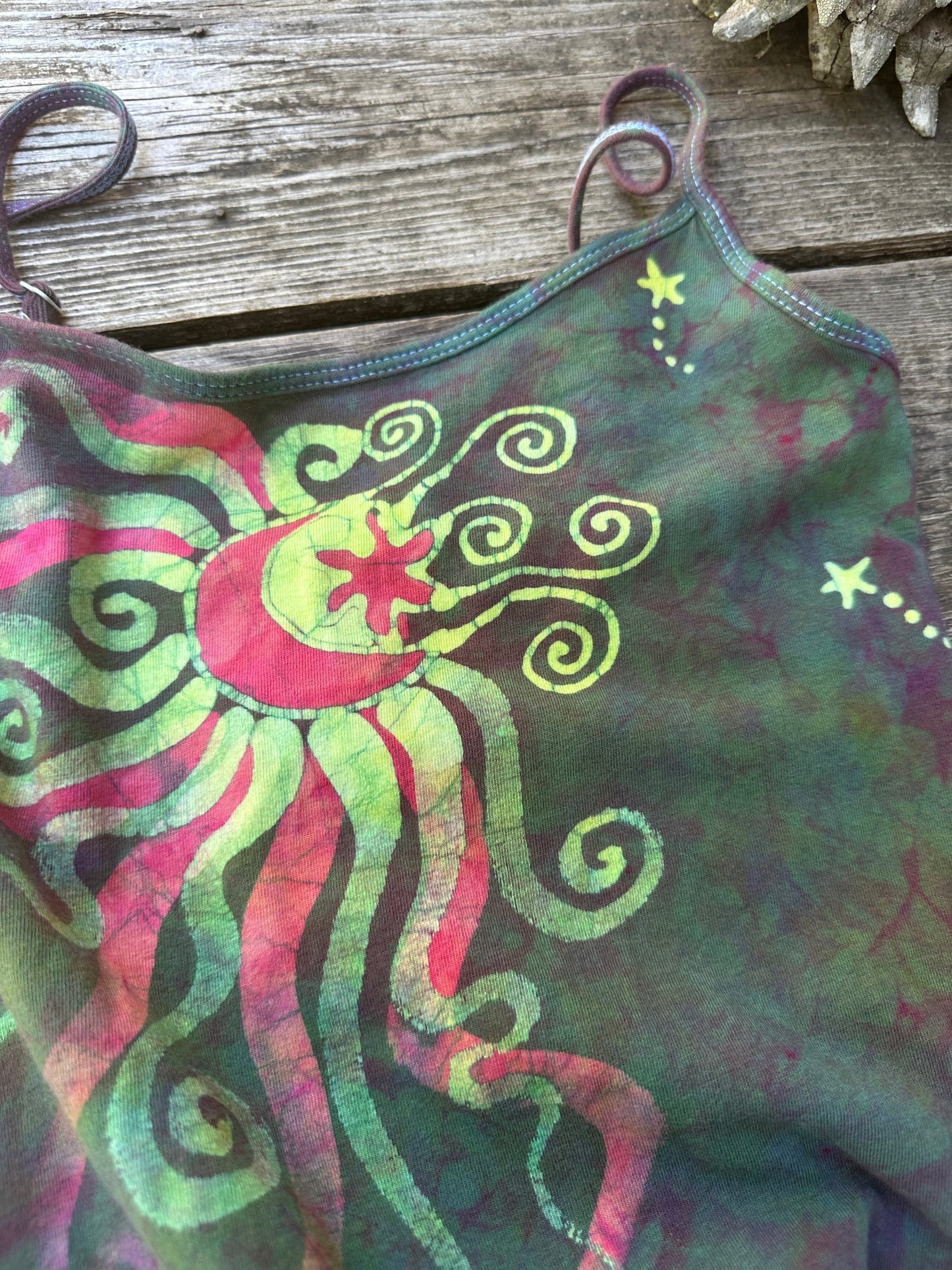 Mermaid Moonbeams - Hand Painted Batik Tank Top Tops batikwalla XL