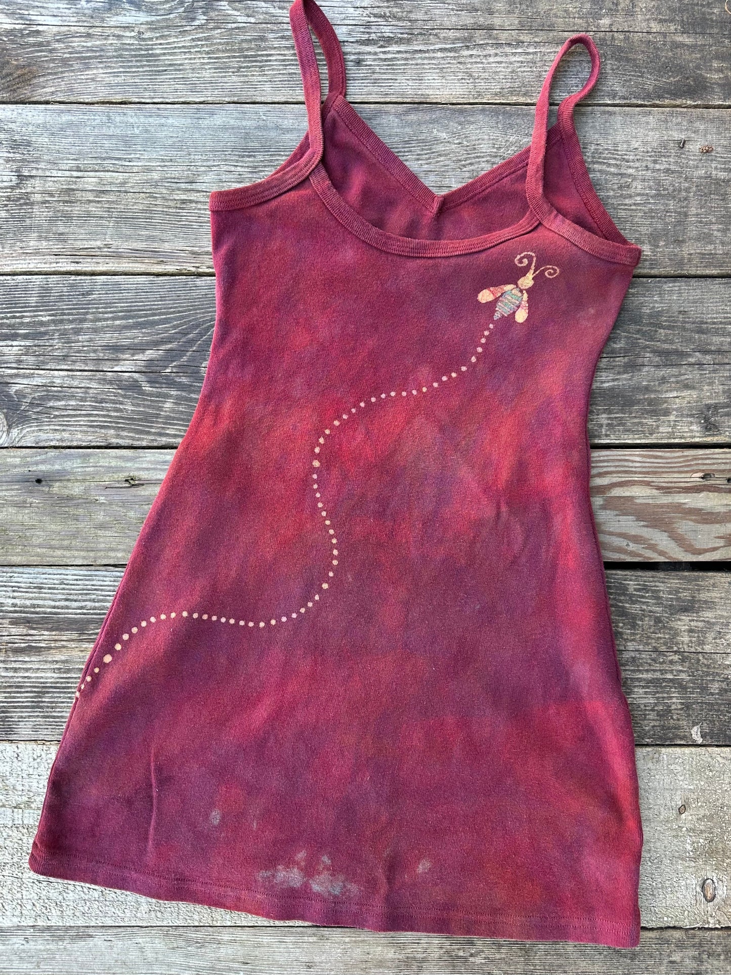 Red Sunflower Batik Long Tank Tunic Dress Tops batikwalla