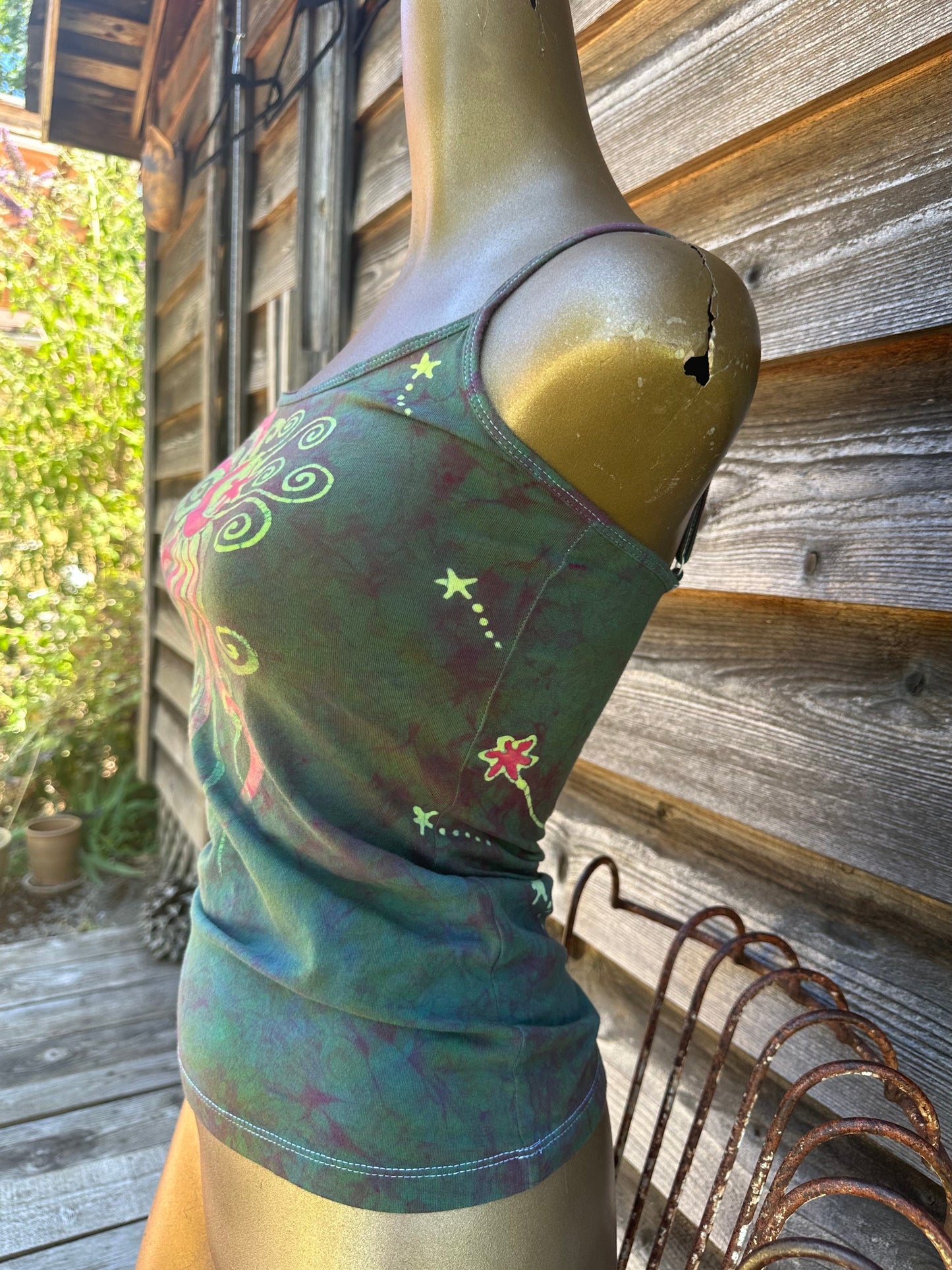 Mermaid Moonbeams - Hand Painted Batik Tank Top Tops batikwalla