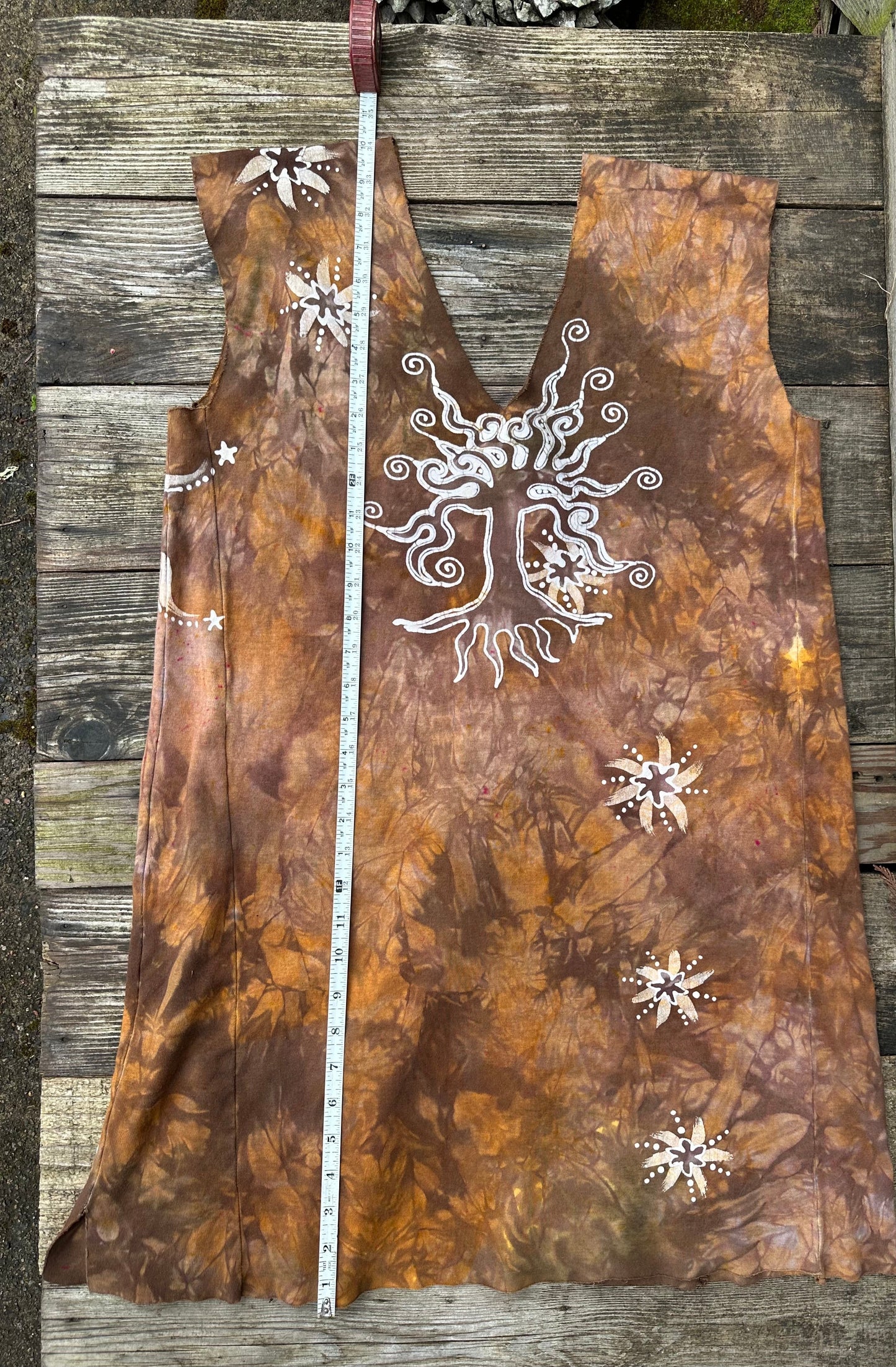 Sands Beach Organic Cotton Batik Dress Tunic Top - size Large Batik Dresses Batikwalla