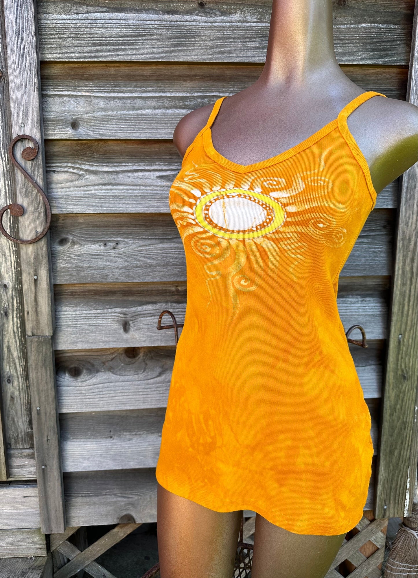 Sunshine Daydream Batik Long Tank Tunic Dress Tops batikwalla