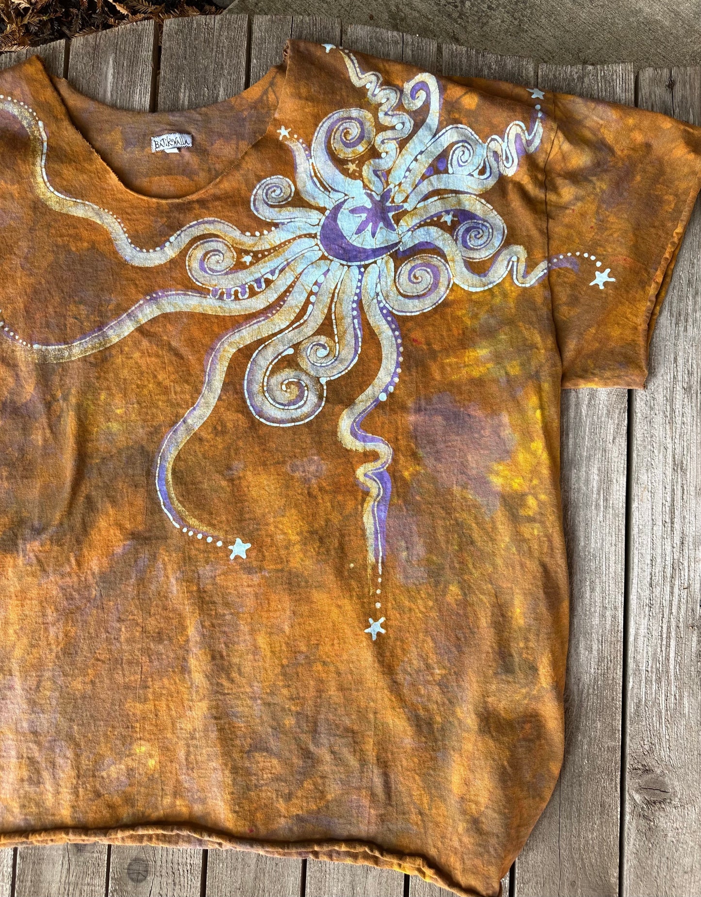 Golden Amber Moon Tee - Size 3X Shirts & Tops Batikwalla by Victoria 3X