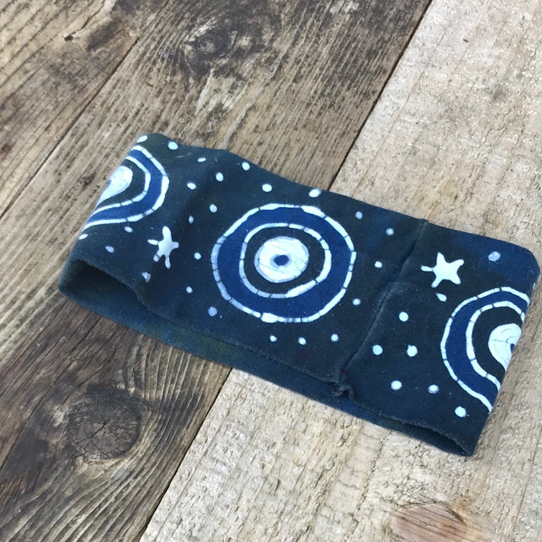 Wild Blueberries Fold Over Headband - by Batikwalla Batikwalla by Victoria