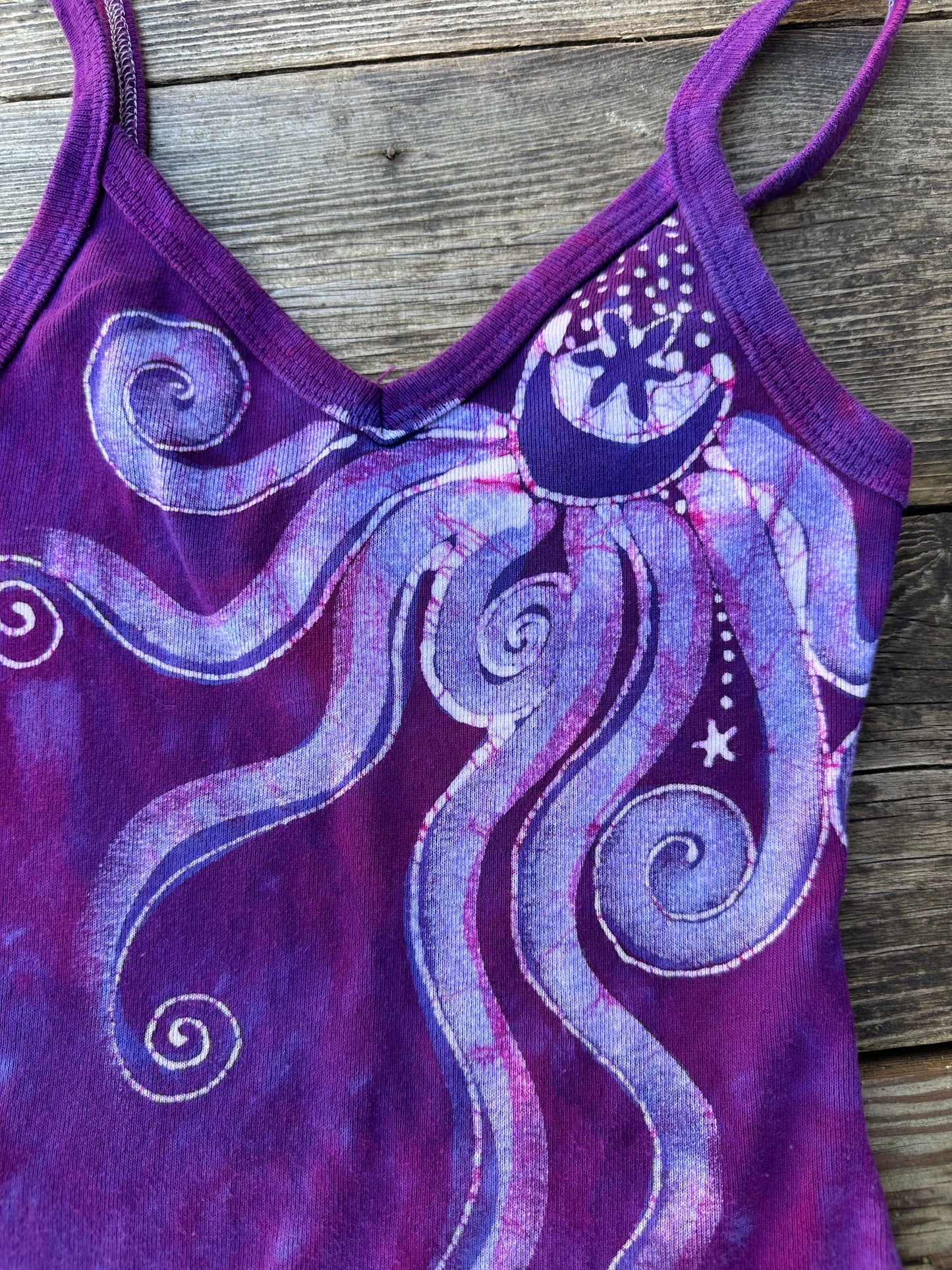 Magenta Moonbeams Batik Long Tank Tunic Dress Tops batikwalla Large