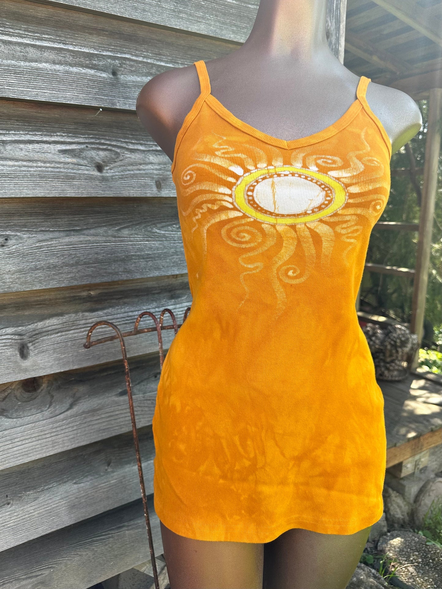 Sunshine Daydream Batik Long Tank Tunic Dress Tops batikwalla