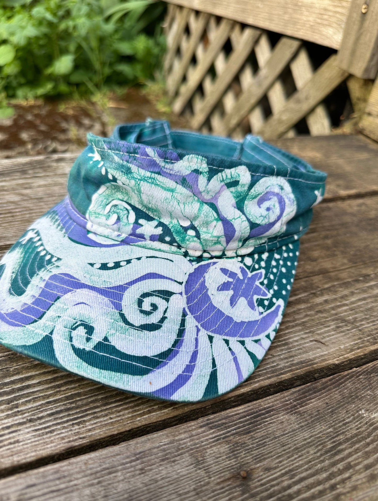 Aqua Moon and Stars Sun Visor visor batikwalla