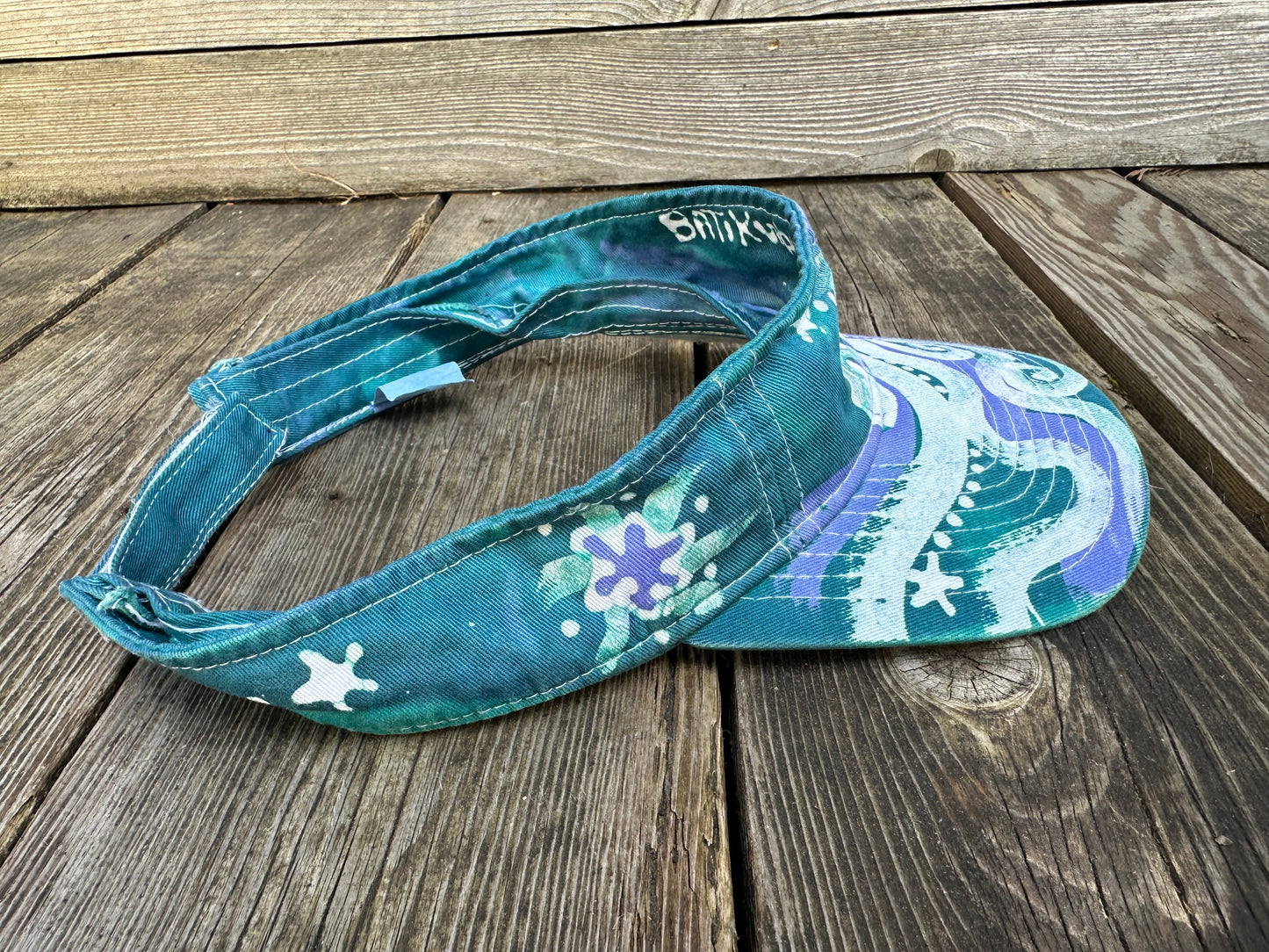 Aqua Moon and Stars Sun Visor visor batikwalla