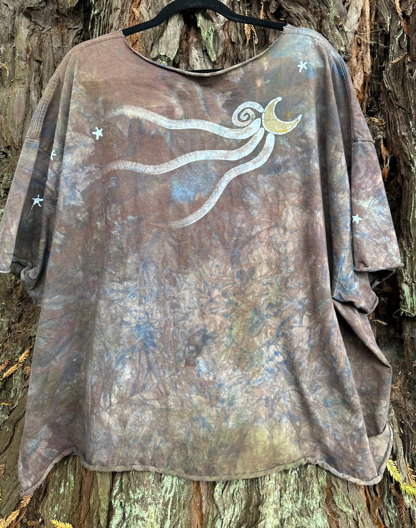 Cedar Forest Tree of Life Cotton Cropped Crew Tee - Size 2X Shirts & Tops Batikwalla by Victoria