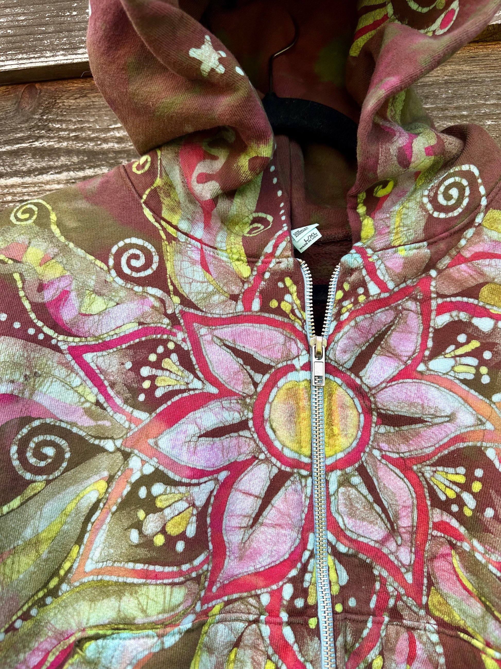 Lotus Flower Handmade Batik Hoodie hoodie batikwalla