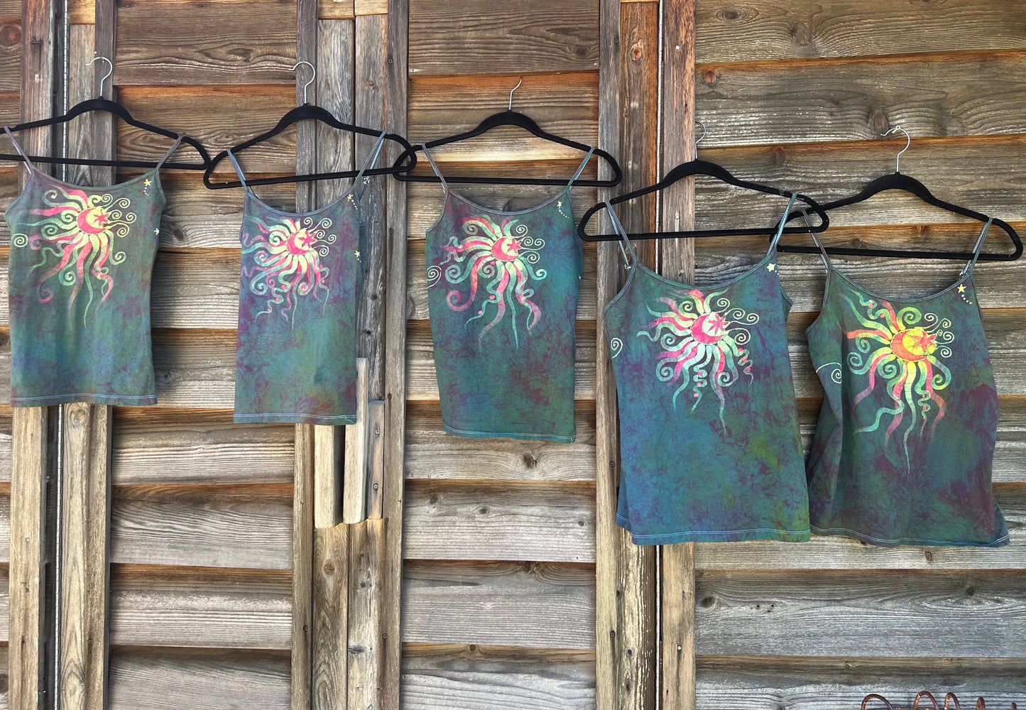 Mermaid Moonbeams - Hand Painted Batik Tank Top Tops batikwalla 2X