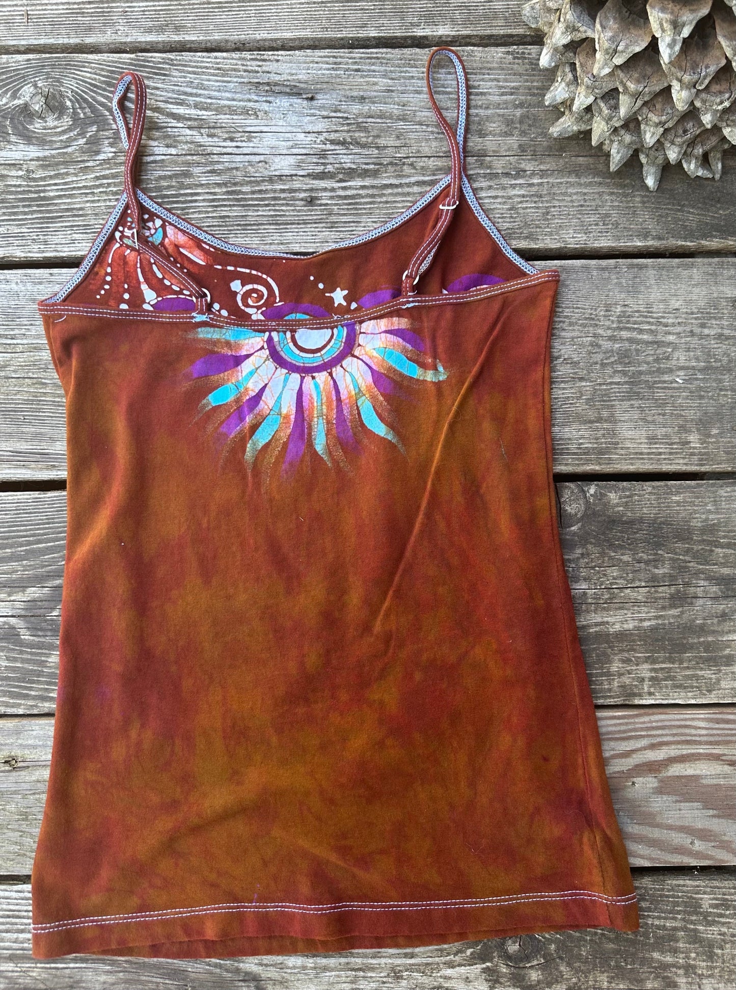 Found At Sea in Waves of Love Hand Painted Batik Tank Top Tops batikwalla