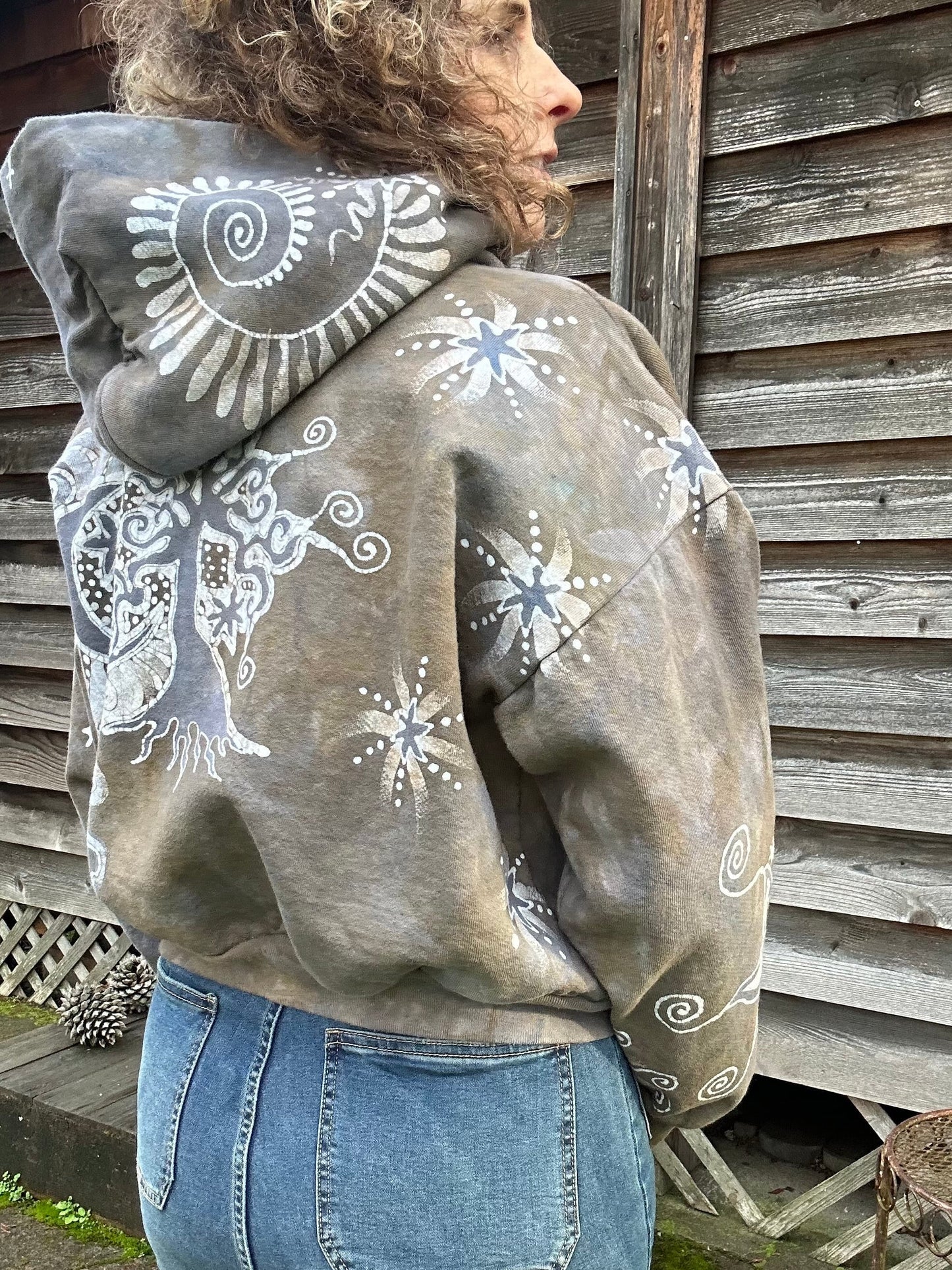 Sandstone Sun Handmade Batik Hoodie hoodie batikwalla