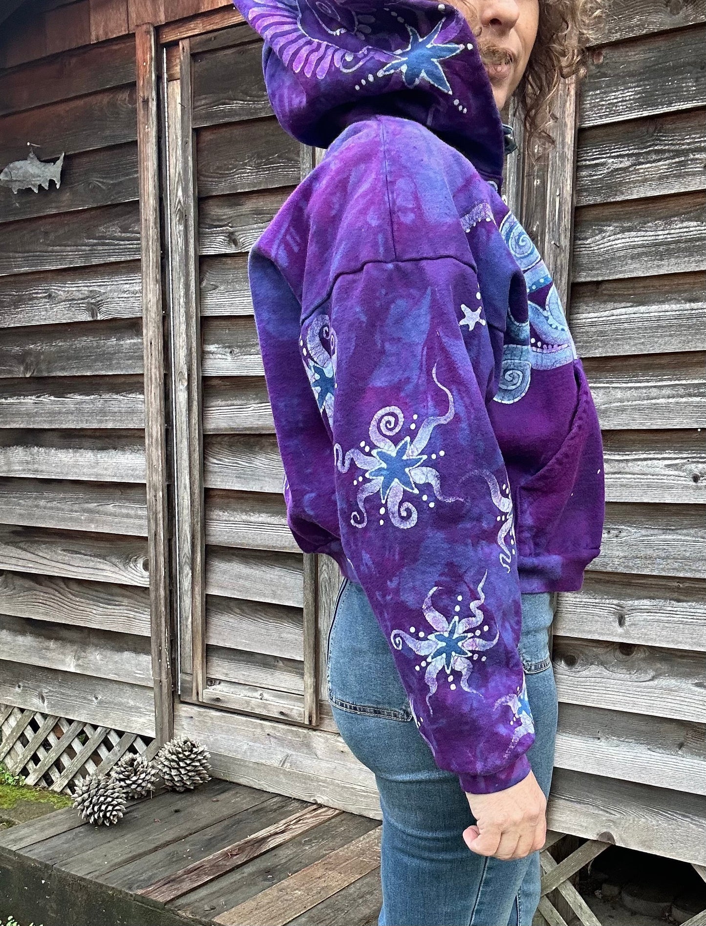 Morning Glory Sunrise Handmade Batik Hoodie hoodie batikwalla
