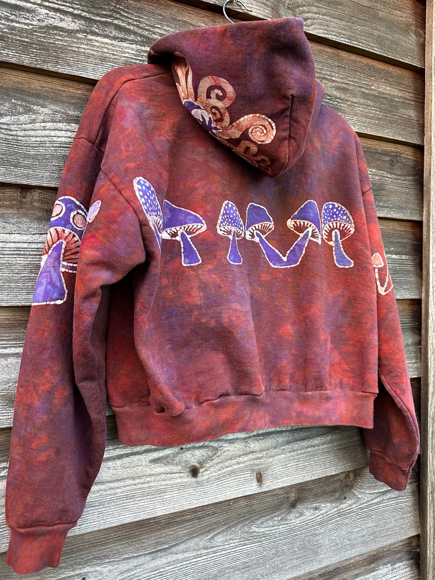 Amanita Mushroom Hunter Batik Hoodie - Naturally Red hoodie batikwalla