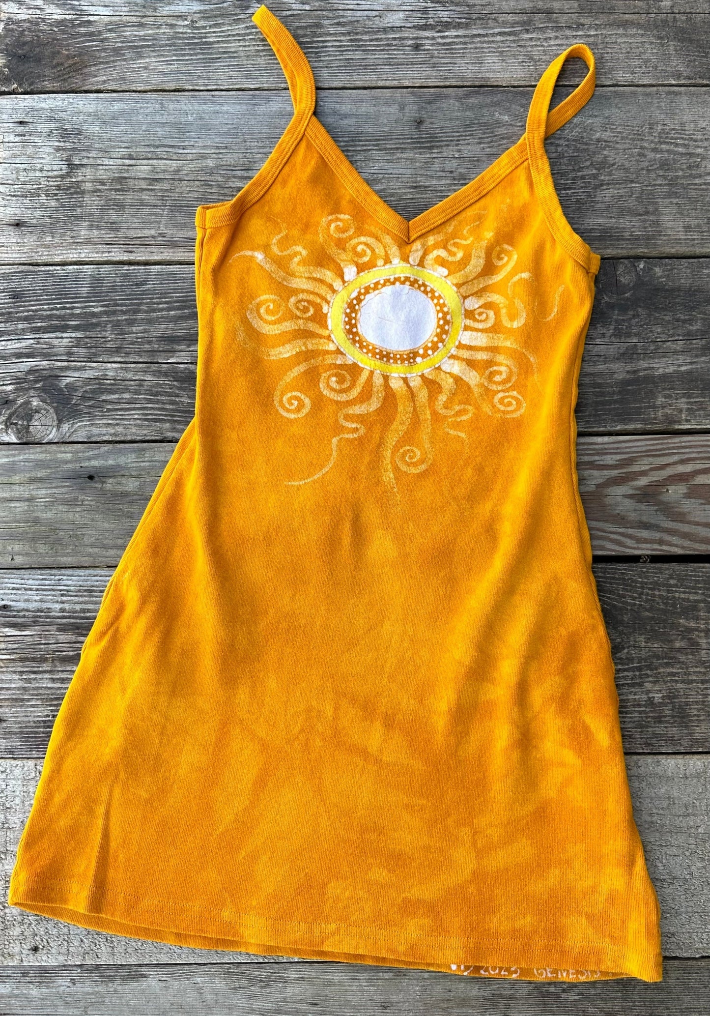 Sunshine Daydream Batik Long Tank Tunic Dress Tops batikwalla Medium