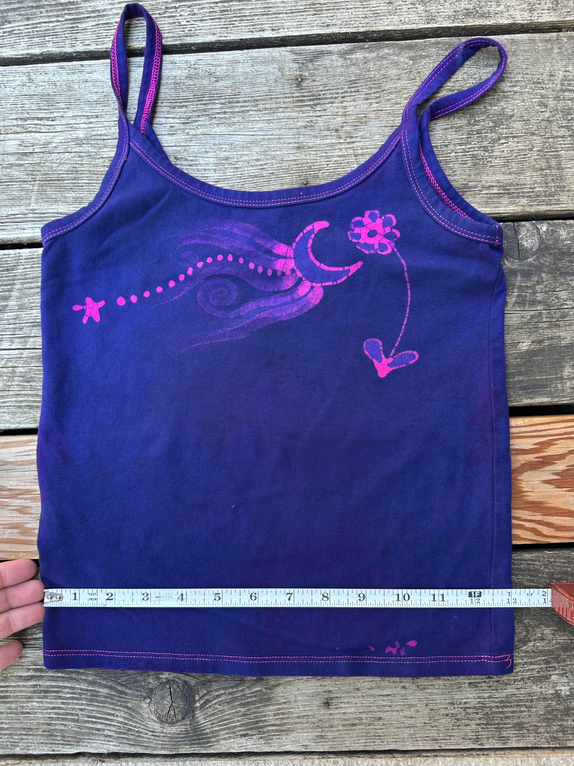 Flower Power Hand Painted Batikwalla Tank Top Tops batikwalla Medium