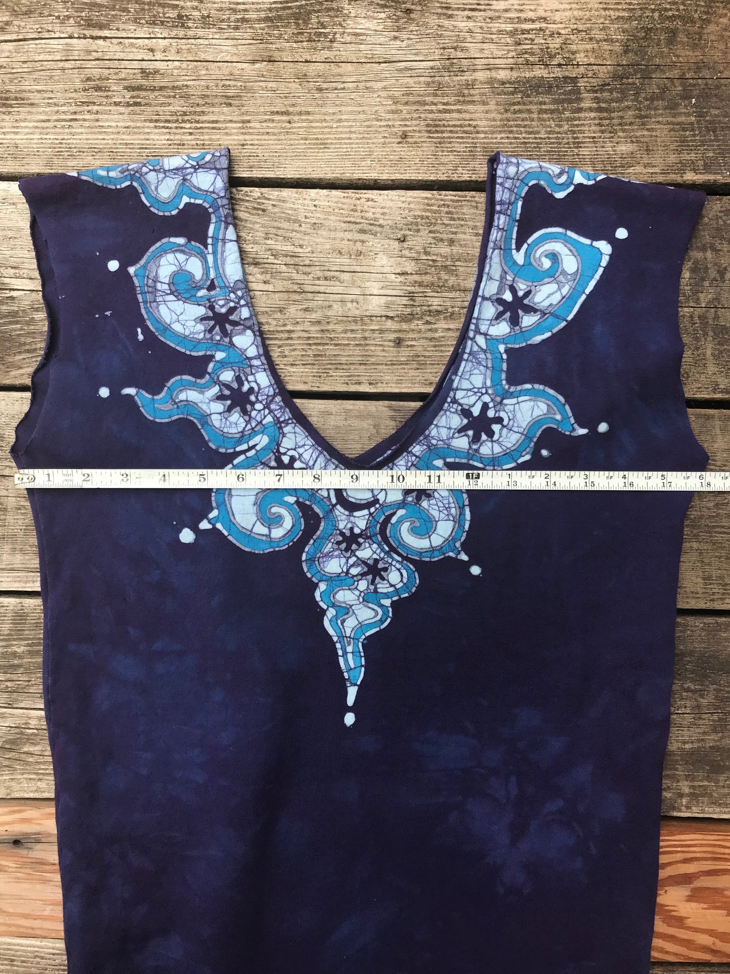 Blue and Purple Tribal Stretchy Hemp Tube Dress Batik Dresses Batikwalla
