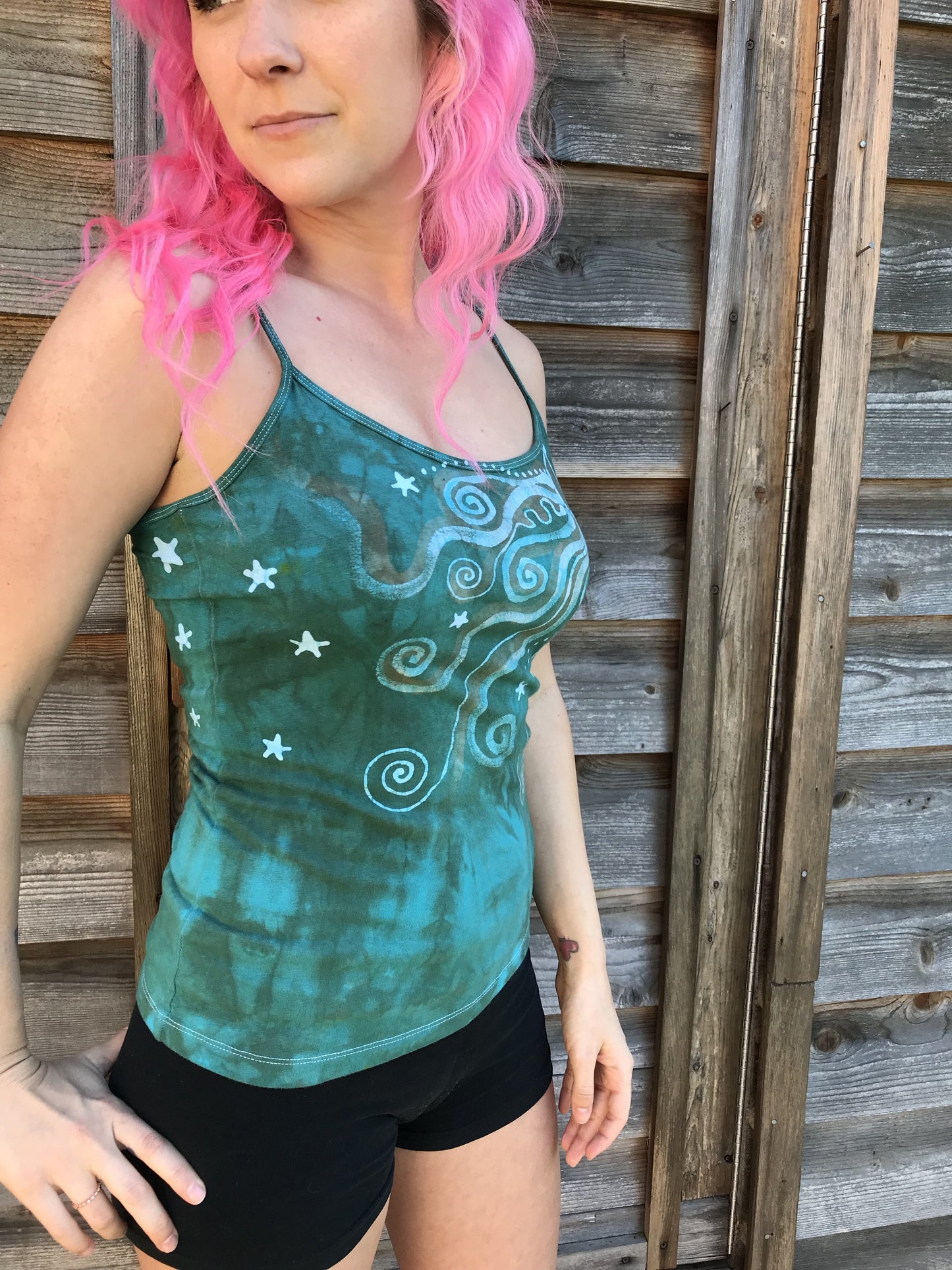 Aqua Moonbeams Yoga Camisole Tops batikwalla