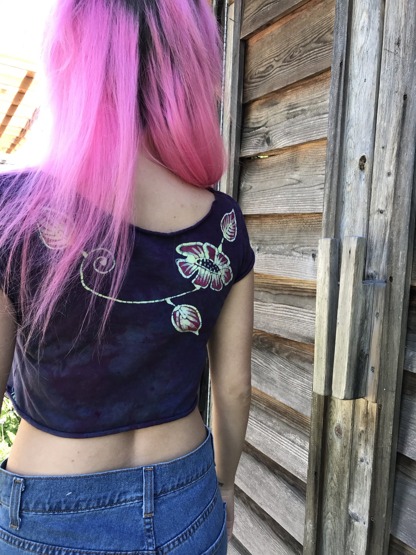 Flower Power Purple Crop Top Batikwalla by Victoria