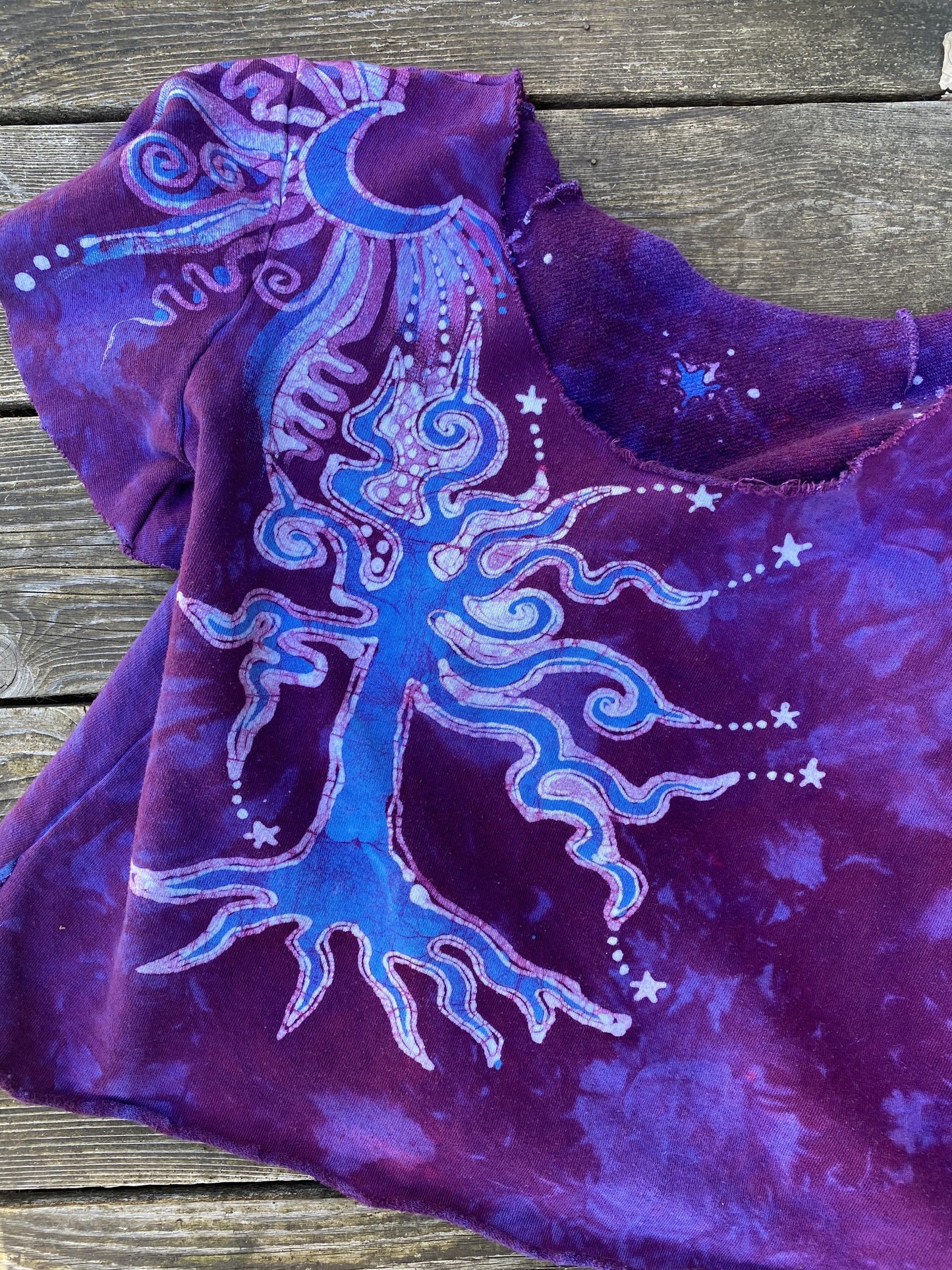 Blue Moon Jewel Tree Organic Cotton Handmade Batik Top Medium/Large Batik Dresses Batikwalla