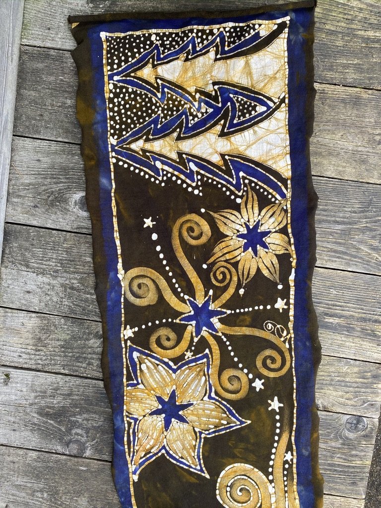 High Prairie Sunset Hand Painted Organic Cotton Batik Scarf scarf batikwalla