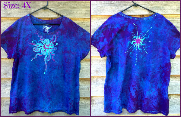 Blue Center Star Handmade Batik Plus Size Tee - Size 1X - Batikwalla
- 7