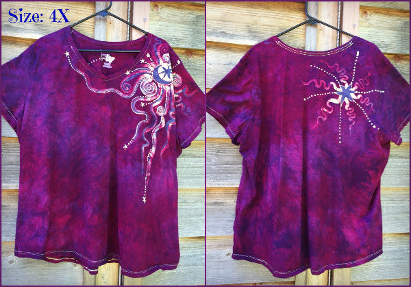 Deep Magenta Moondance Handmade Batik Tee - Plus Size - Batikwalla
- 7