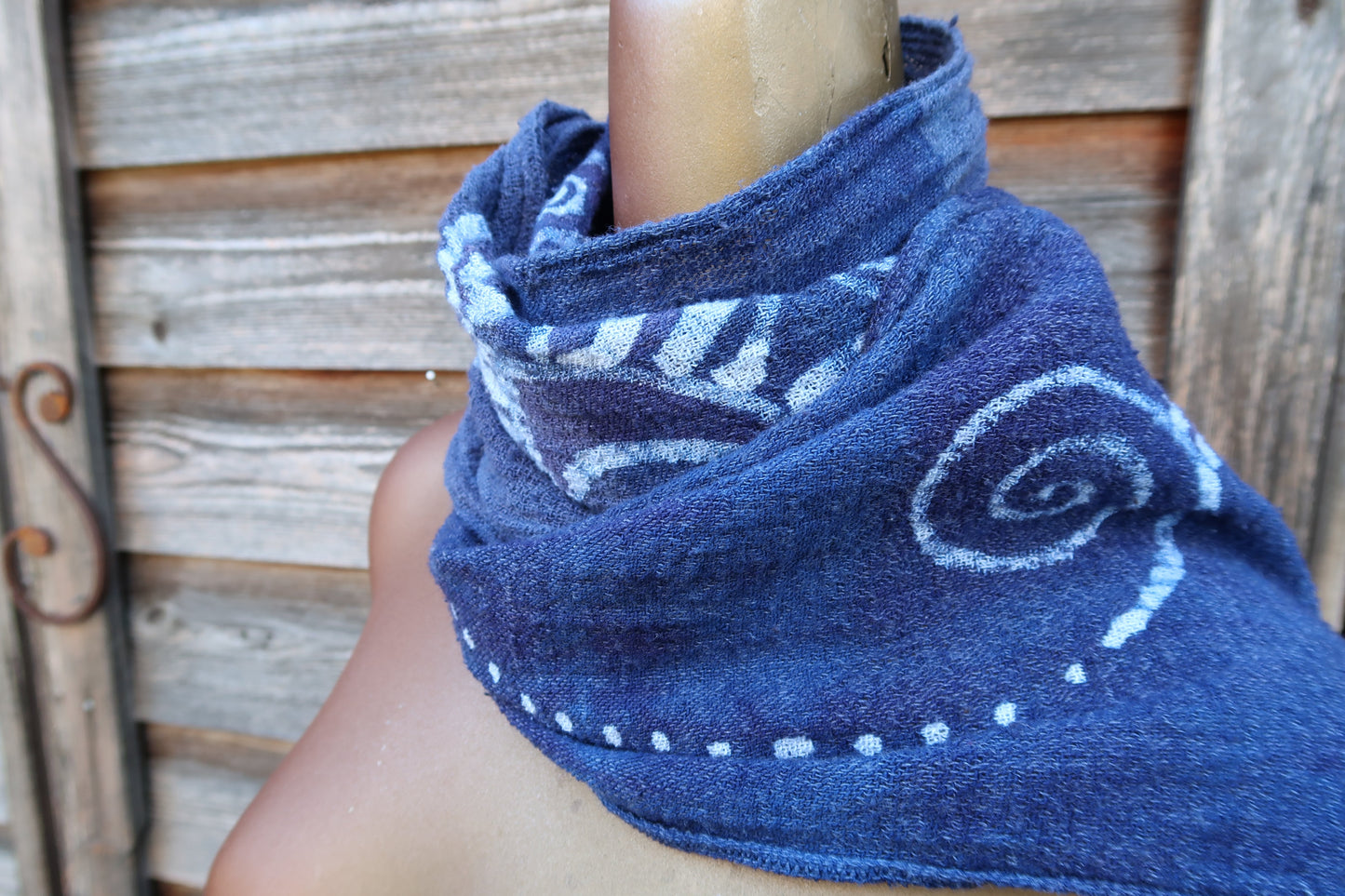 Blue Moon Batik Handmade Scarf in Woven Organic Cotton scarf batikwalla